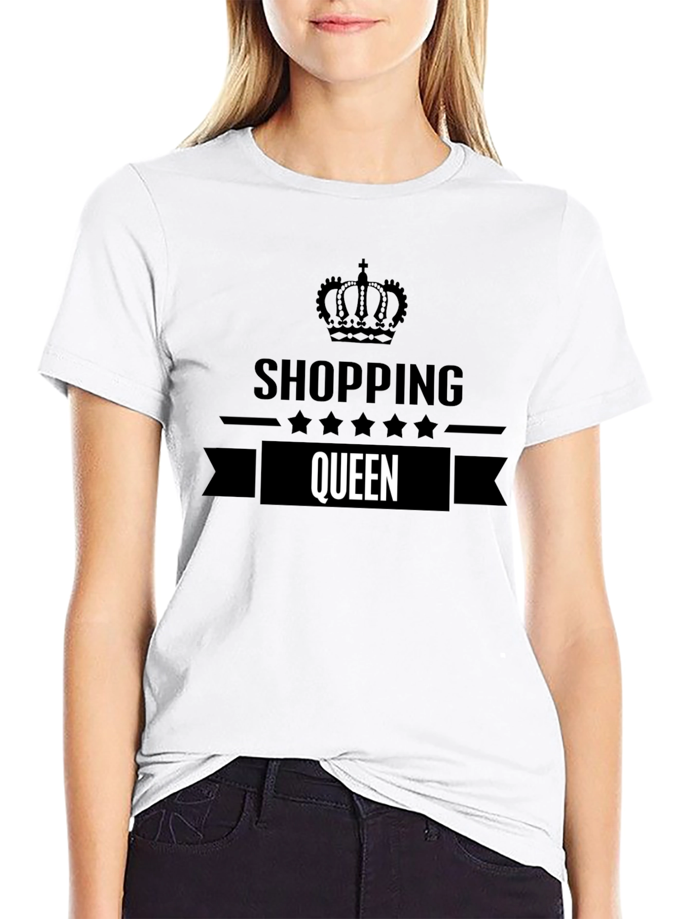 Shopping Queen Black Graphic Tee
