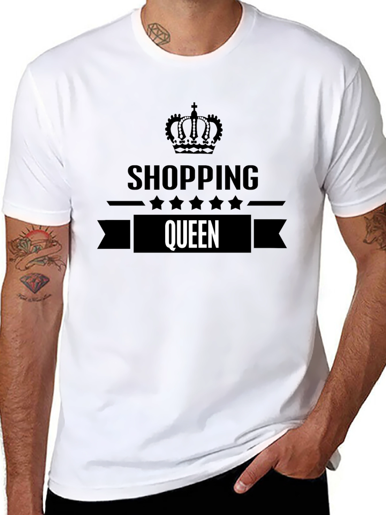 Shopping Queen Black Graphic Tee