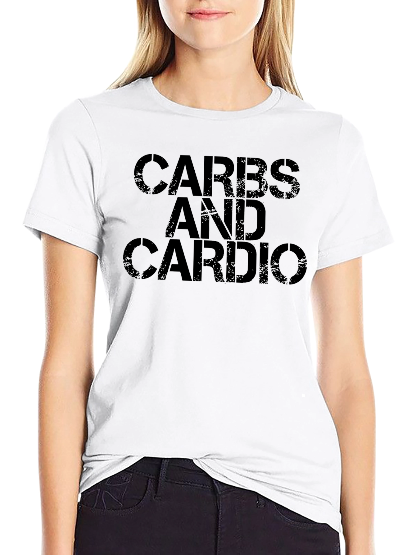 Carbs and Cardio Black Graphic Tee