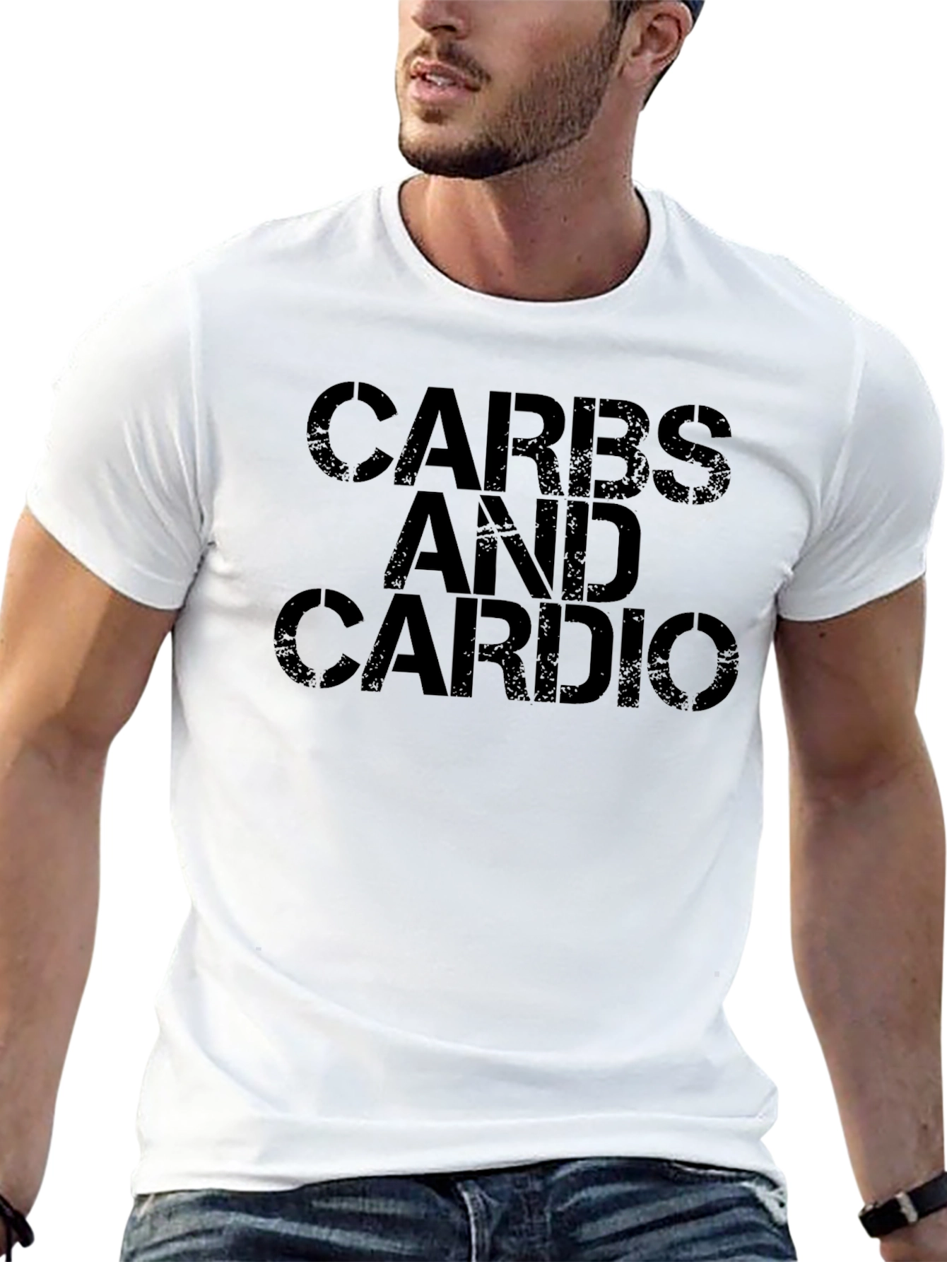 Carbs and Cardio Black Graphic Tee