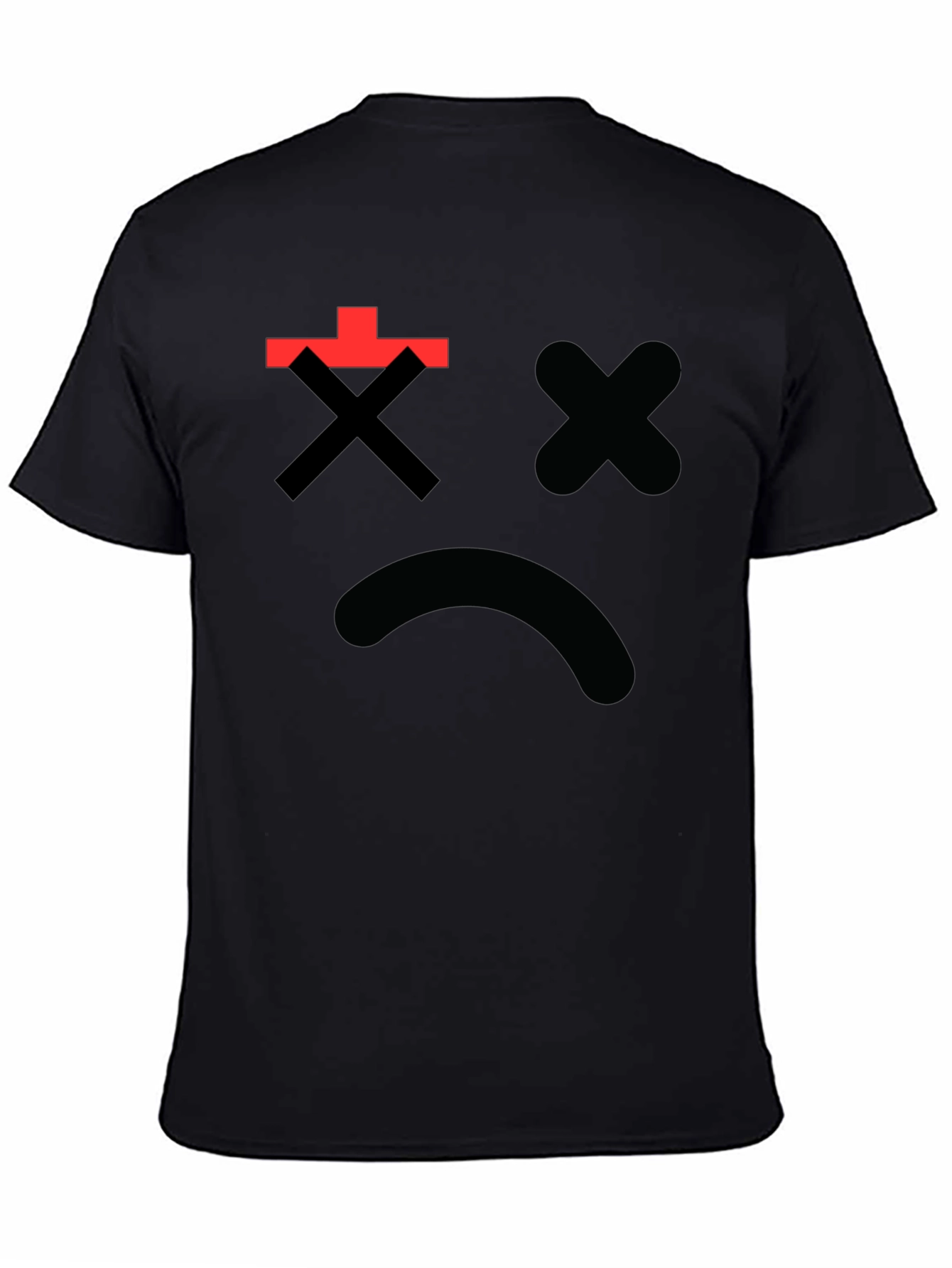 Sad Face Graphic Tee - Black T-Shirt
