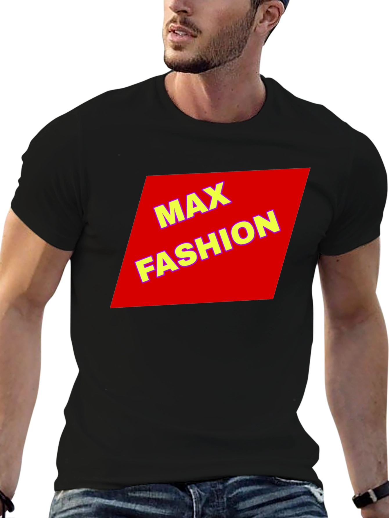 Max Fashion Black Graphic Tee