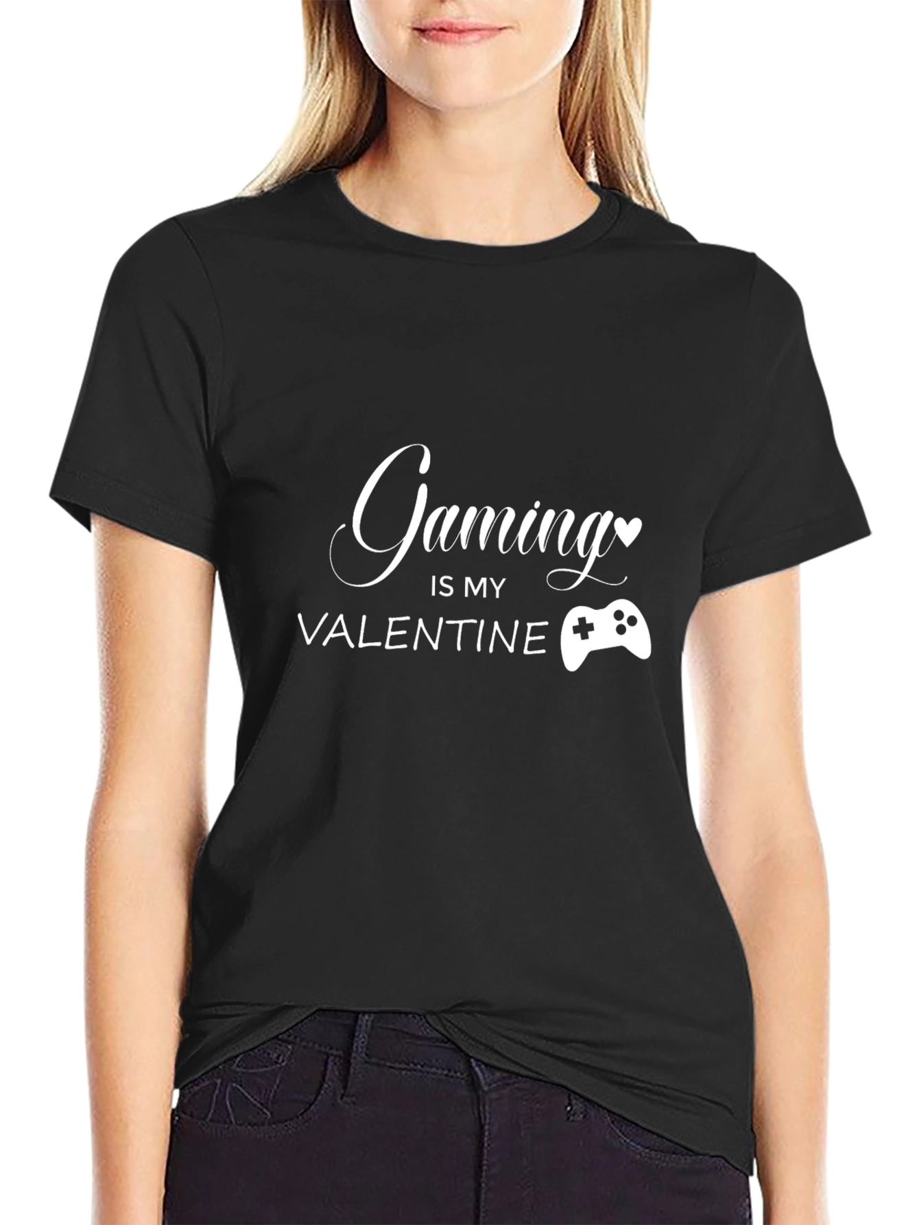 Gaming is My Valentine Black T-Shirt