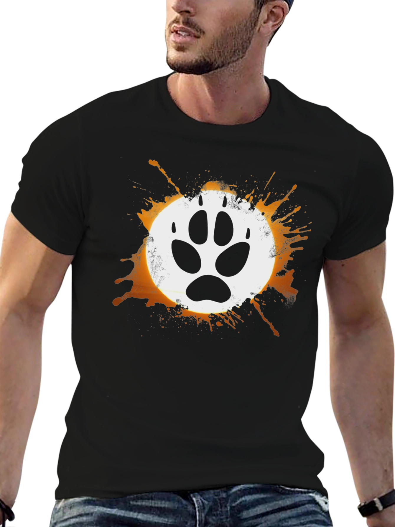 Wolf Paw Print Graphic T-Shirt