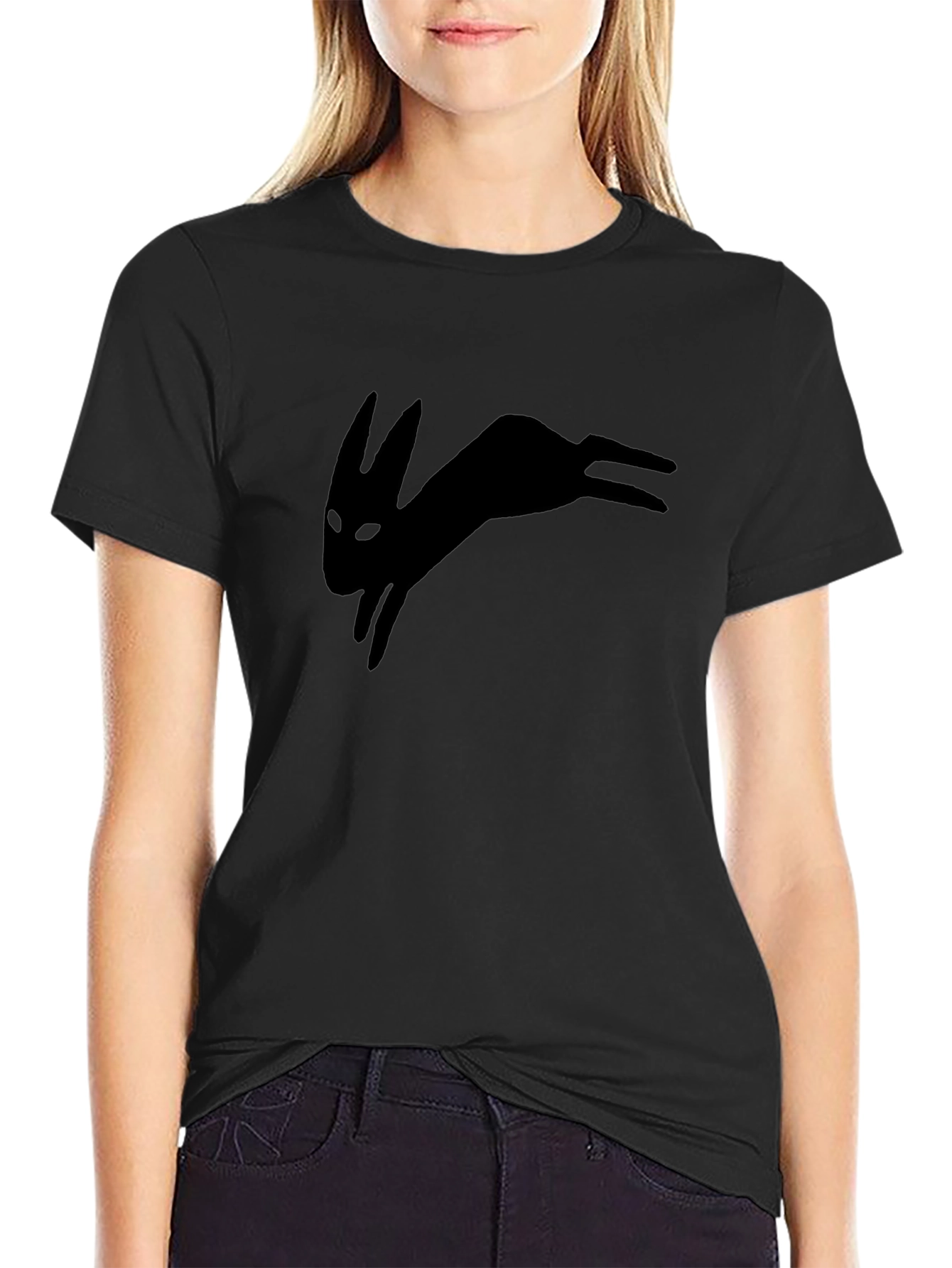 Black Rabbit Silhouette Tee - Unique Design