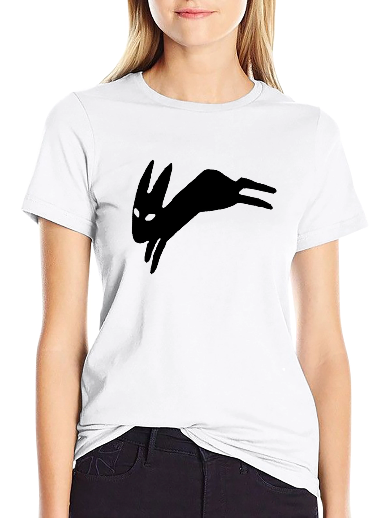 Black Rabbit Silhouette Tee - Unique Design