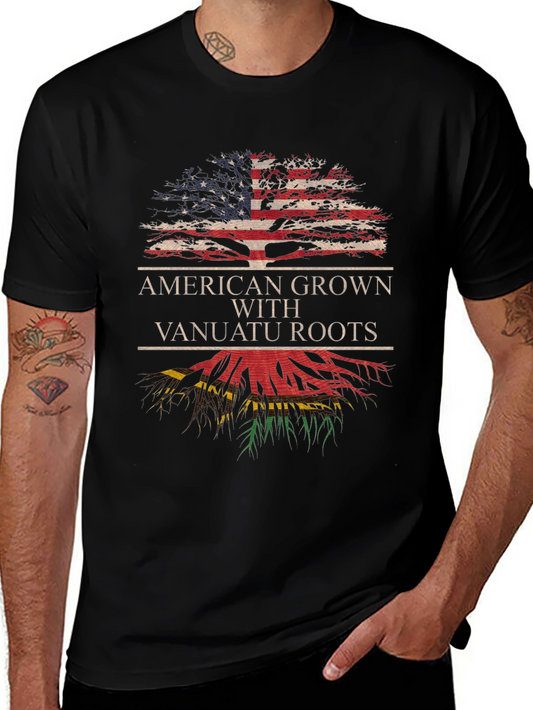 American Grown with Vanuatu Roots Tree T-Shirt