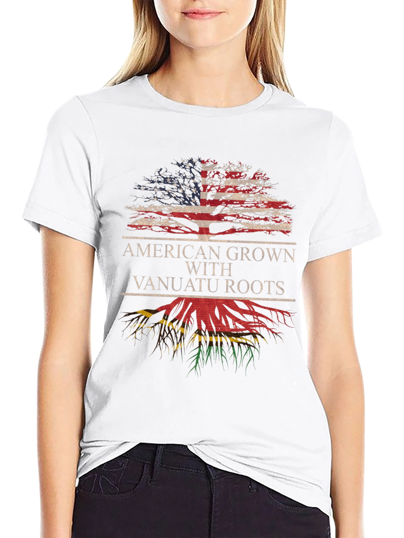 American Grown with Vanuatu Roots Tree T-Shirt