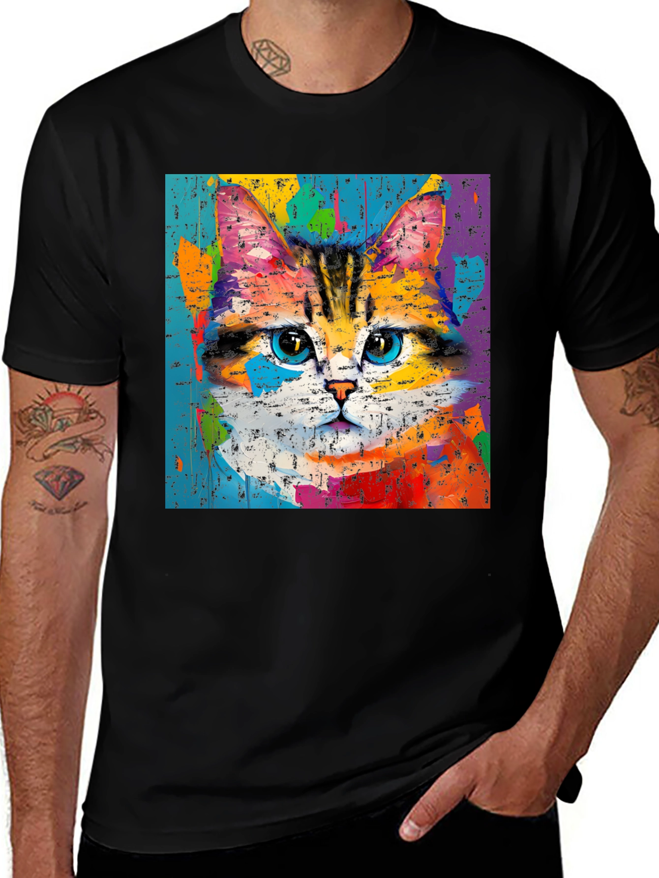 Colorful Cat Art T-Shirt