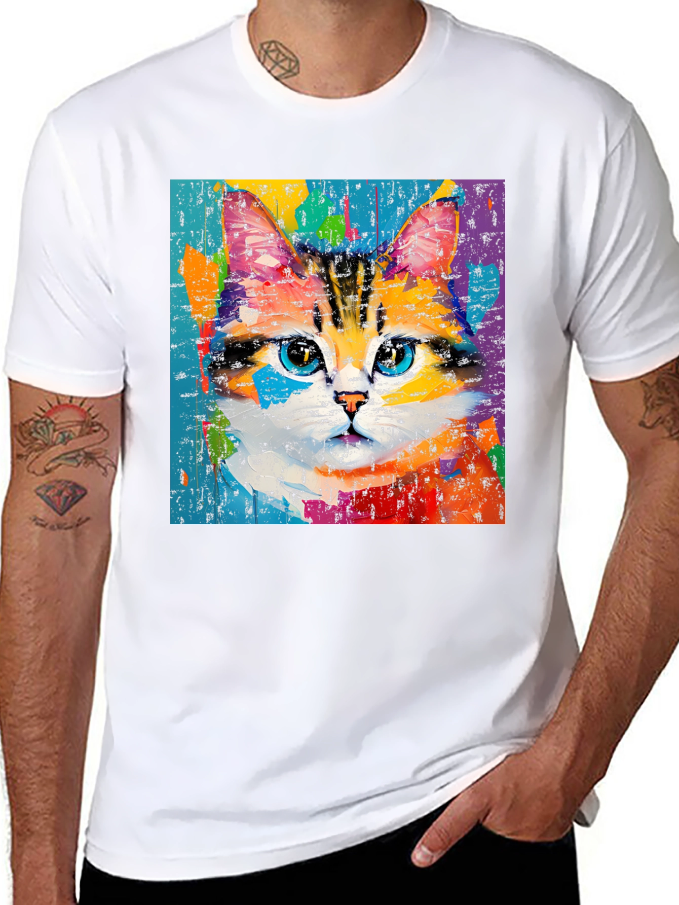 Colorful Cat Art T-Shirt