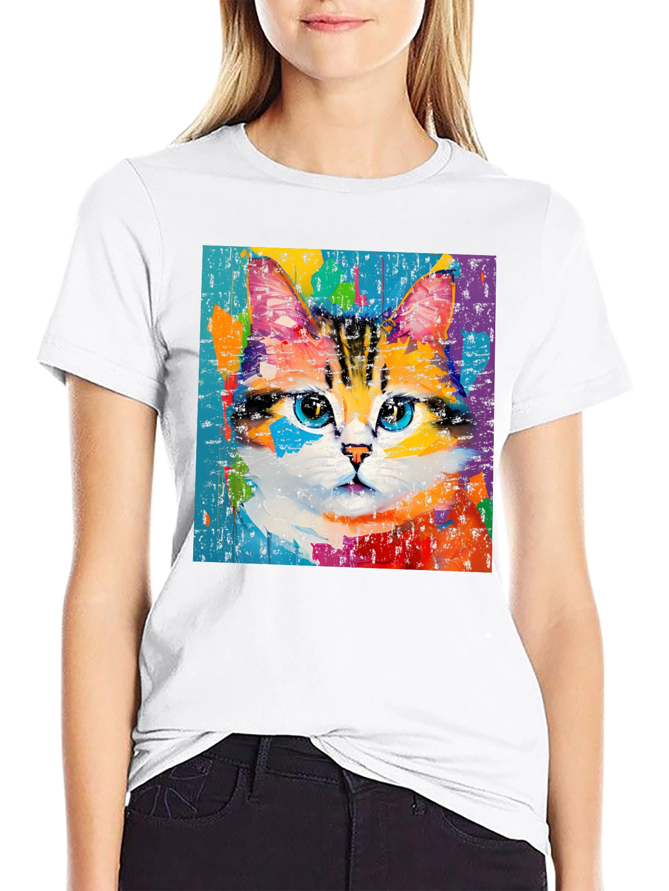Colorful Cat Art T-Shirt