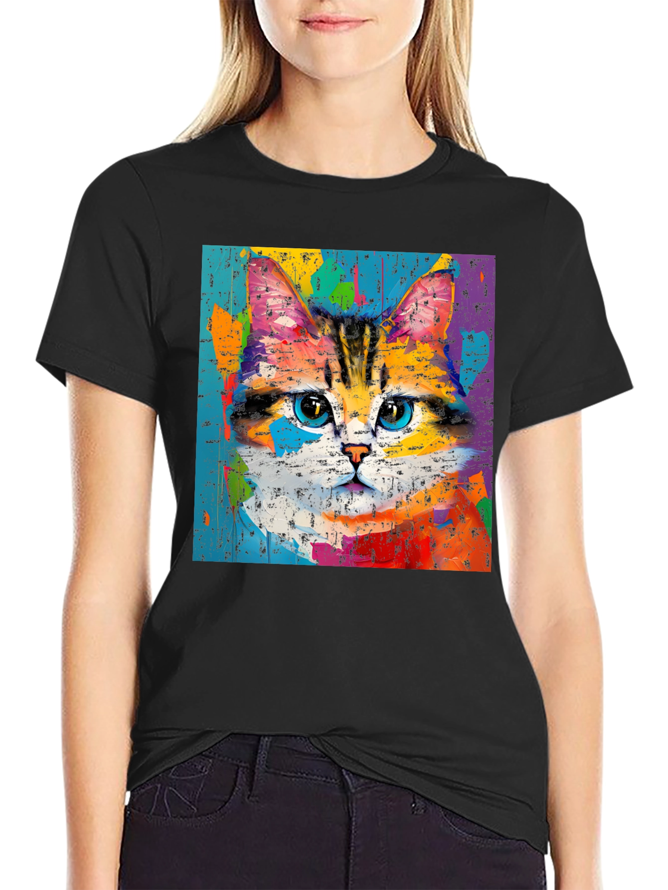 Colorful Cat Art T-Shirt