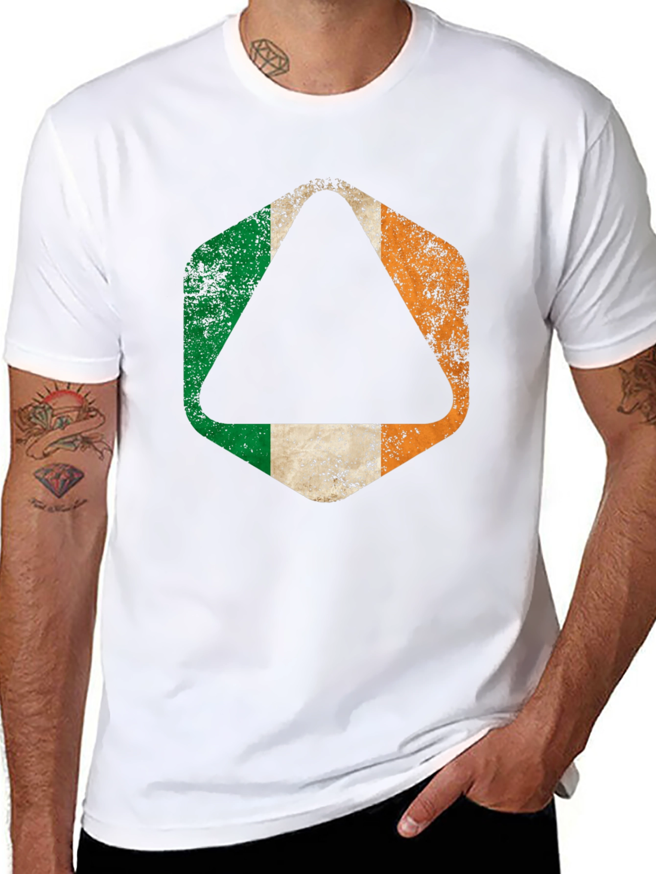 Irish Flag Distressed Graphic T-Shirt
