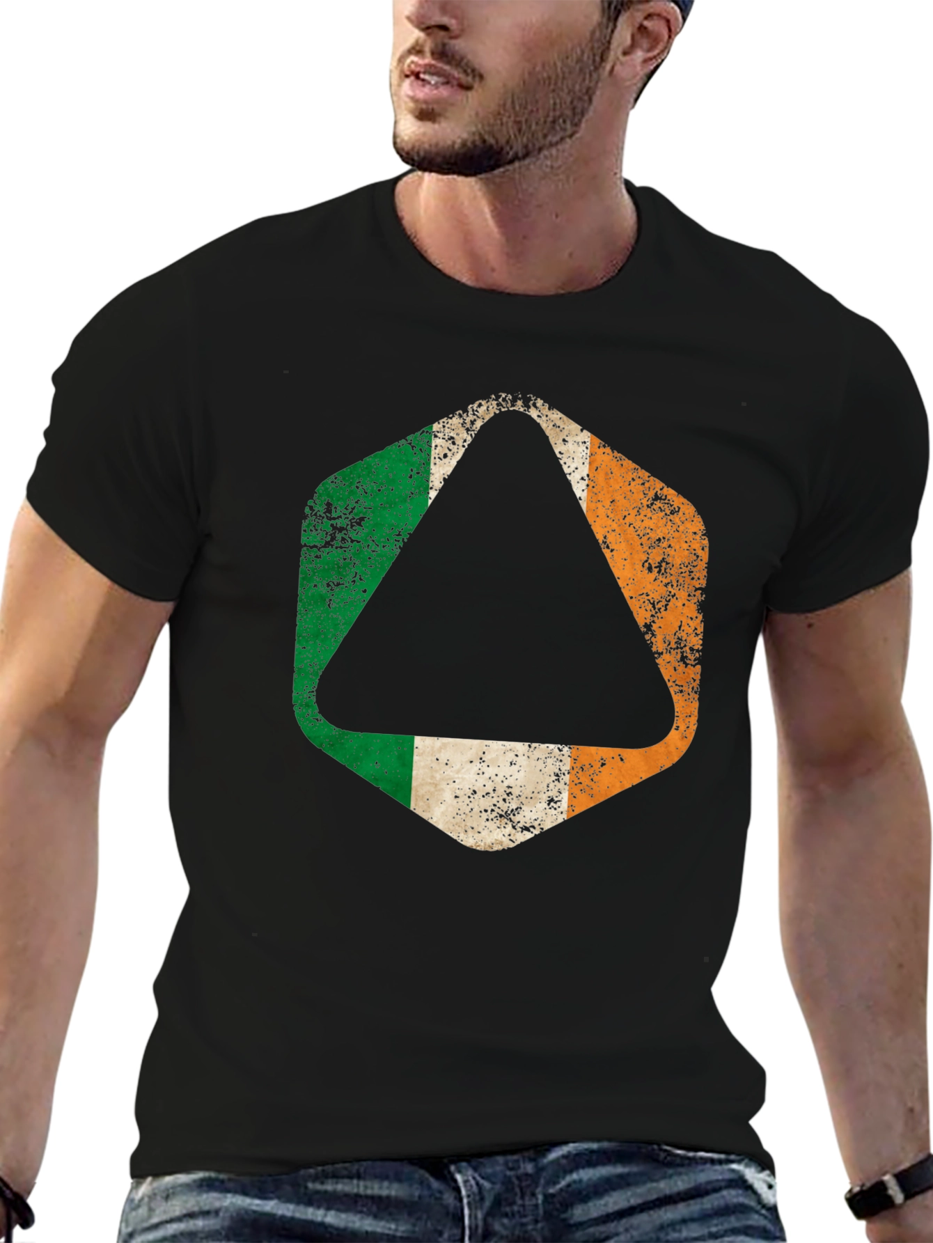 Irish Flag Distressed Graphic T-Shirt