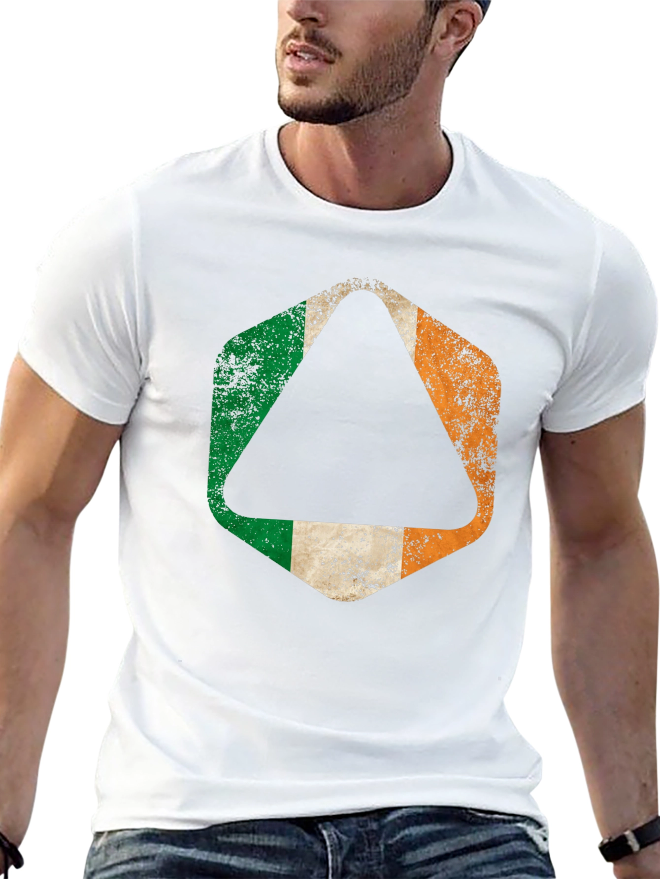 Irish Flag Distressed Graphic T-Shirt