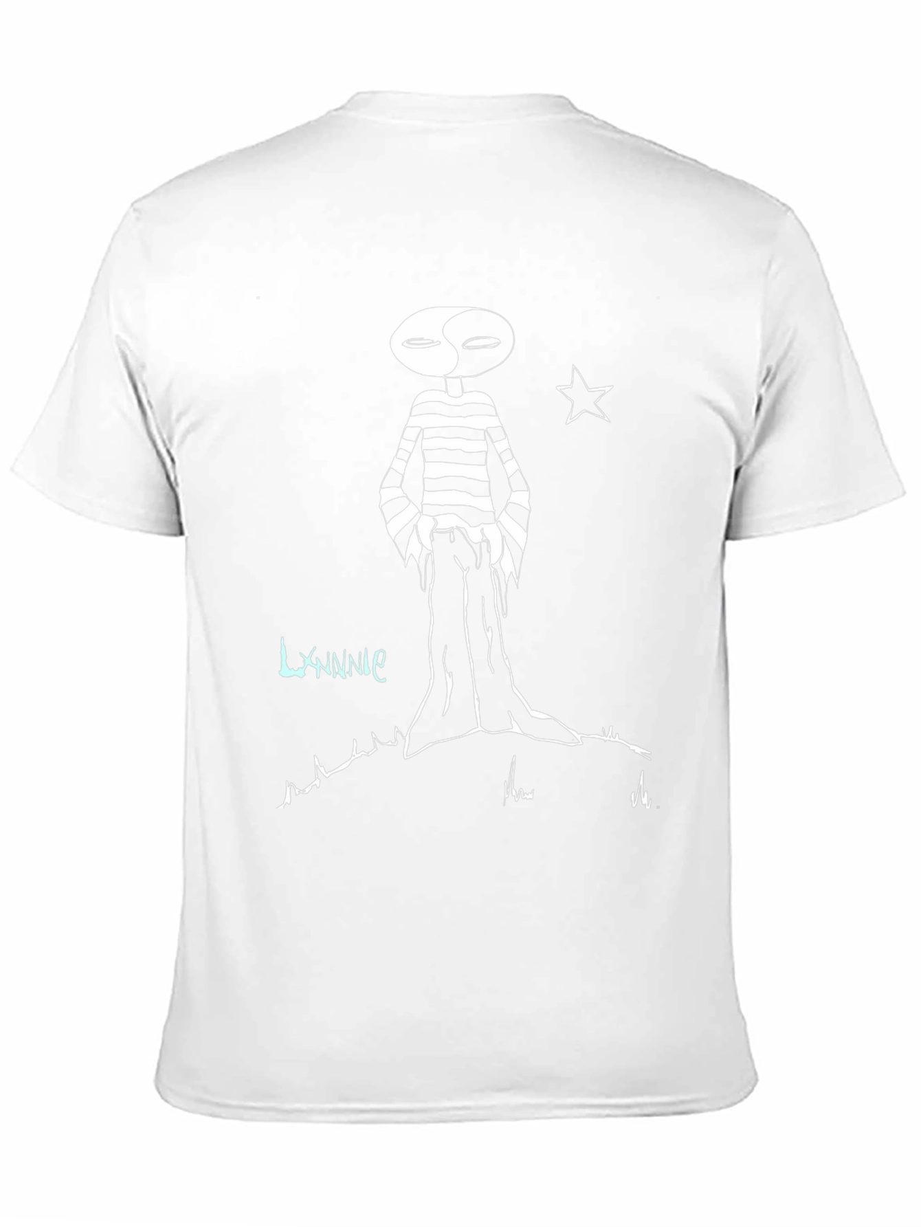 Yin Yang Alien Graphic Tee - Black Cotton Blend