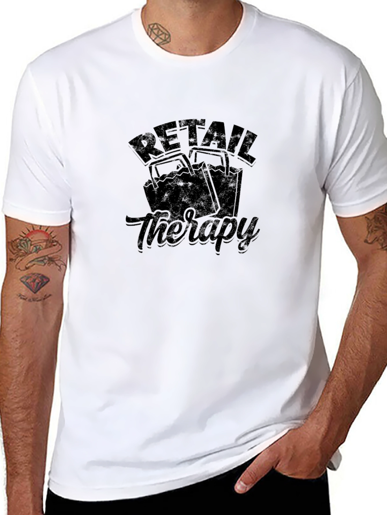 Retail Therapy Black T-Shirt