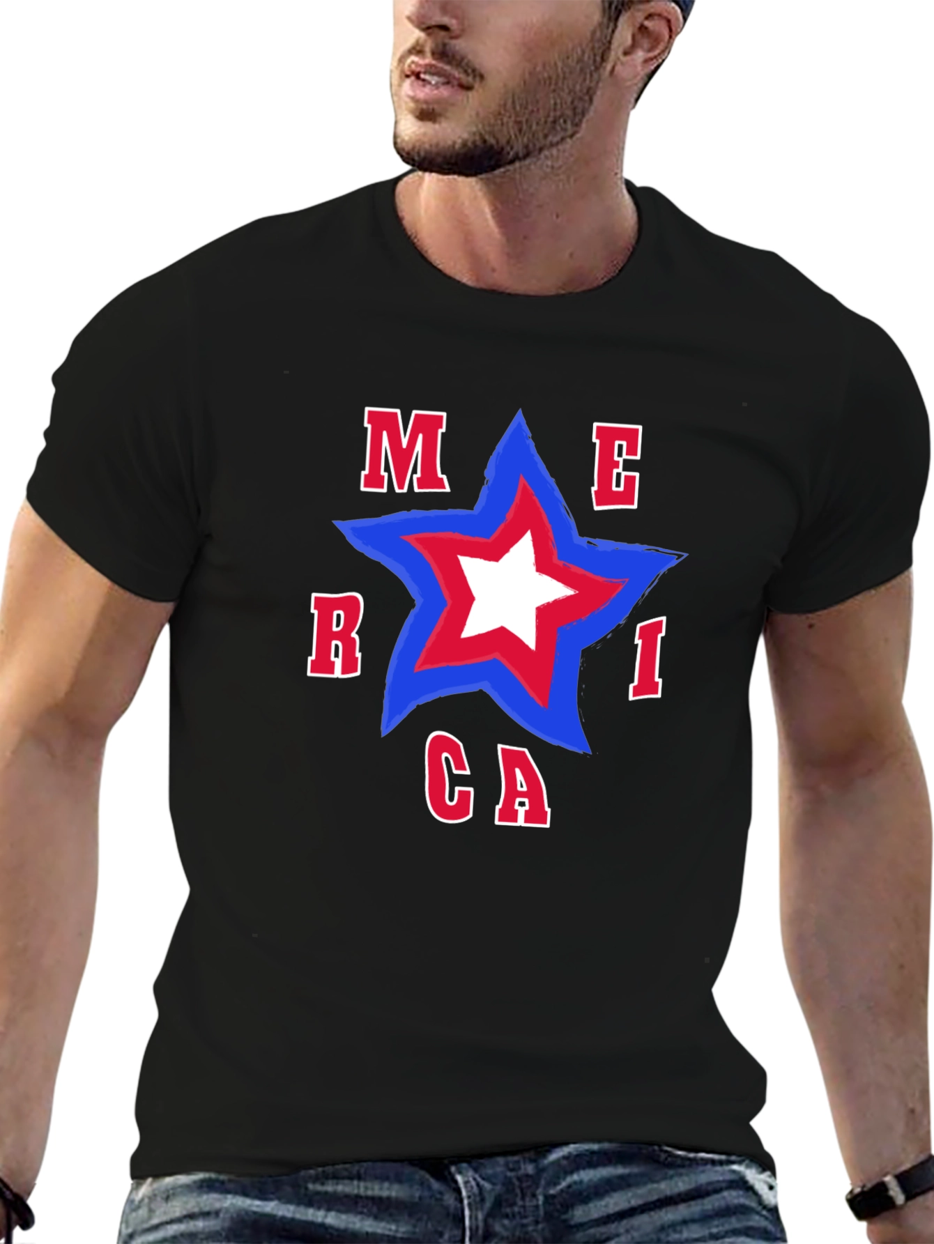 America Star T-Shirt - Patriotic Tee