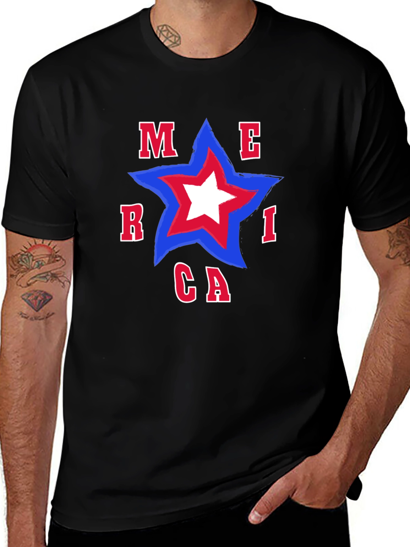 America Star T-Shirt - Patriotic Tee