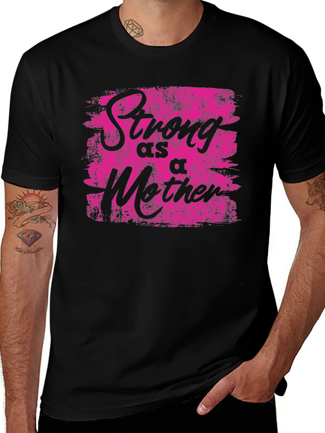 Strong As A Mother Graphic Tee - Black