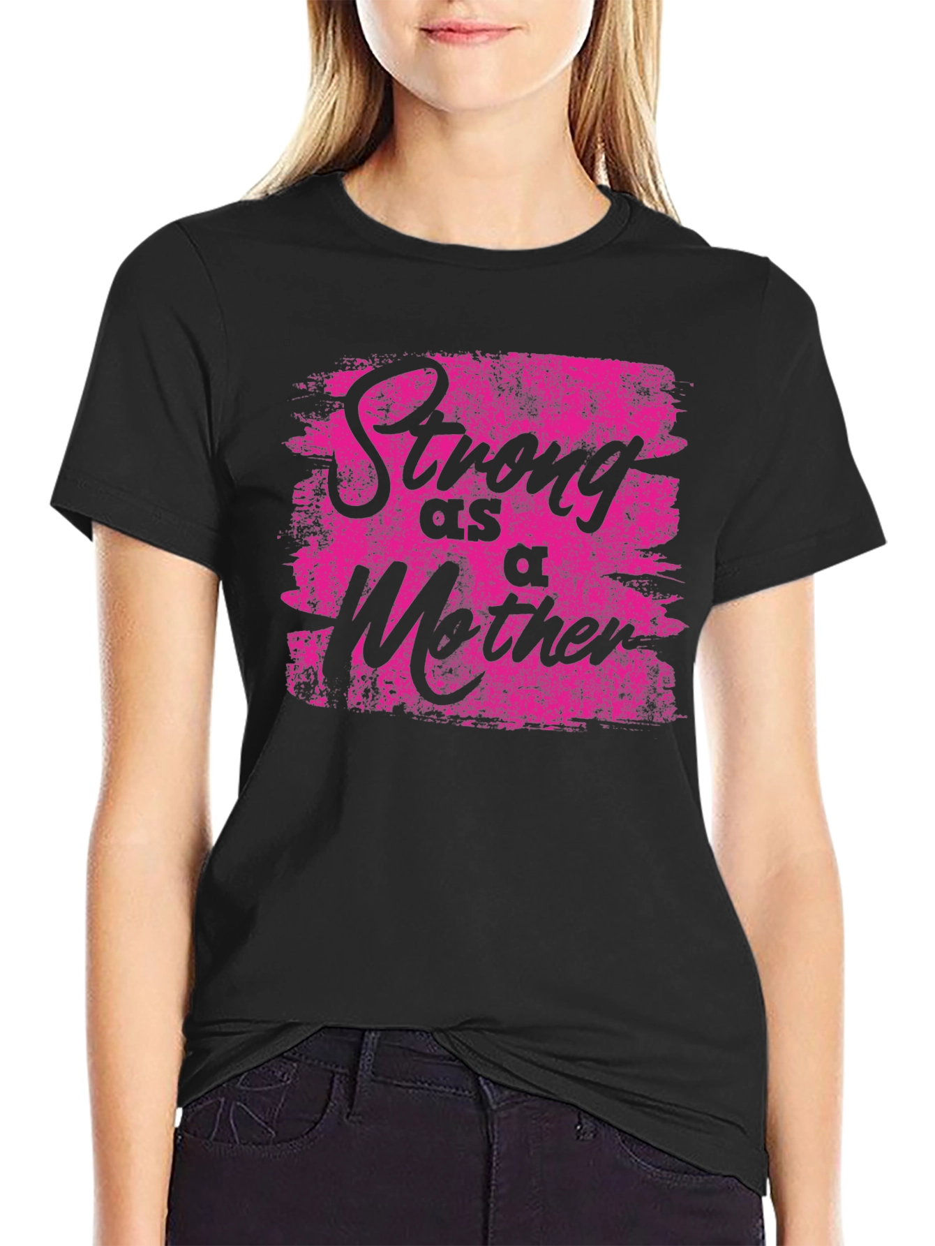 Strong As A Mother Graphic Tee - Black