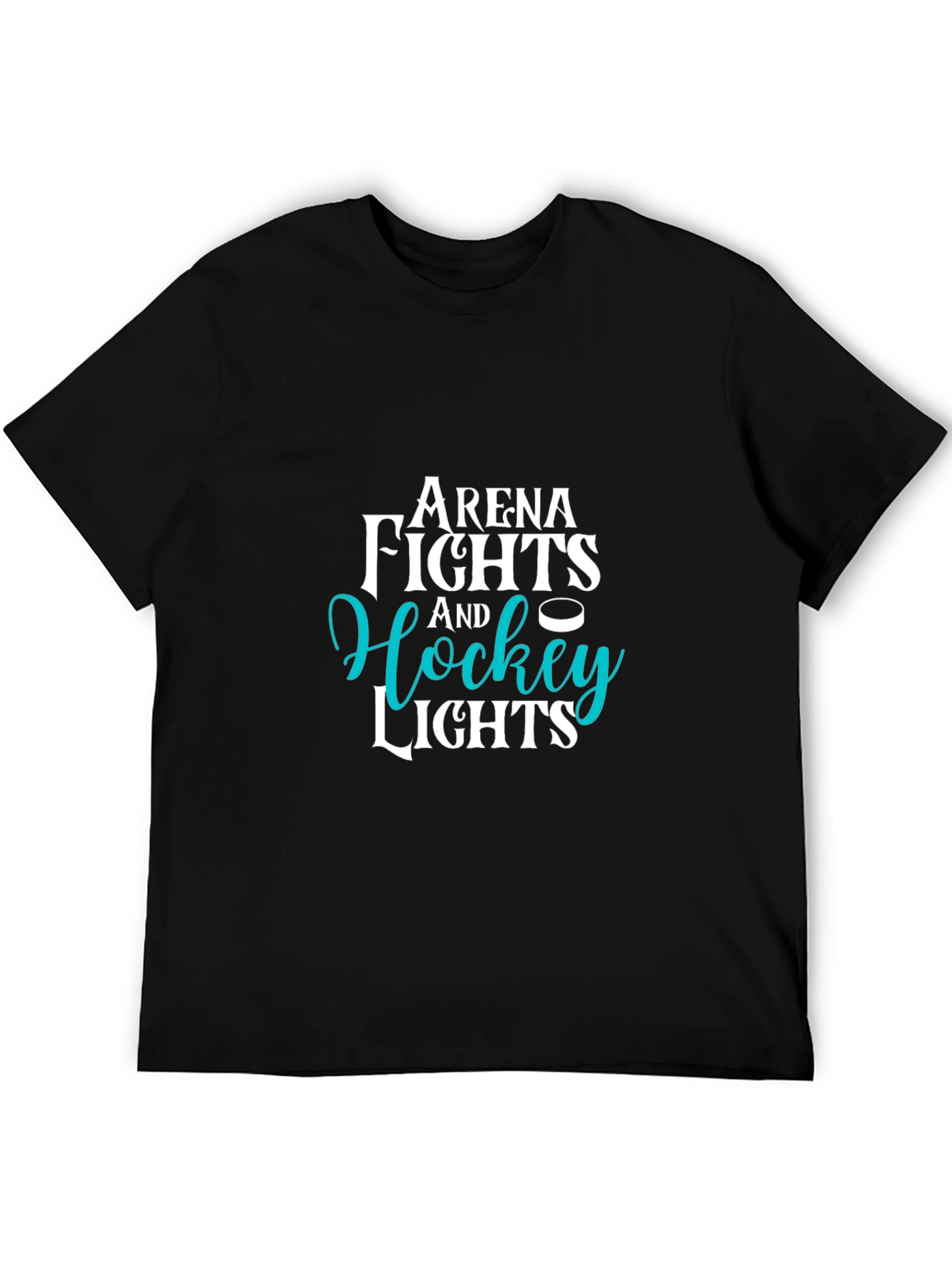 Arena Fights and Hockey Lights Black T-Shirt