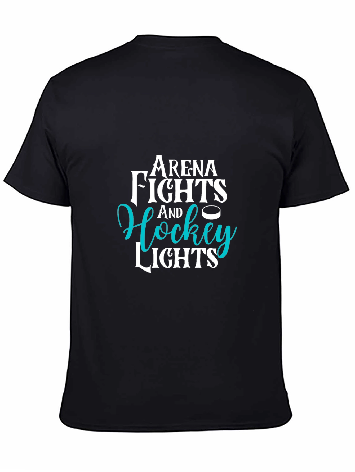 Arena Fights and Hockey Lights Black T-Shirt