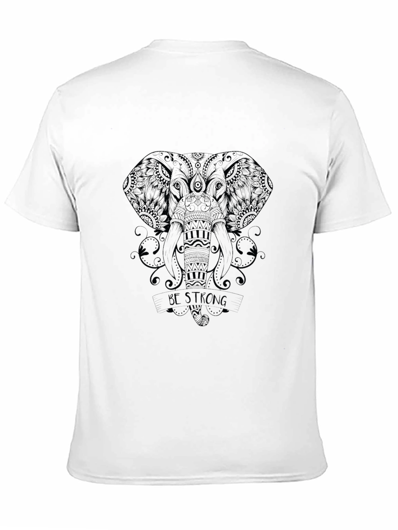 Be Strong Elephant Graphic Tee - Black