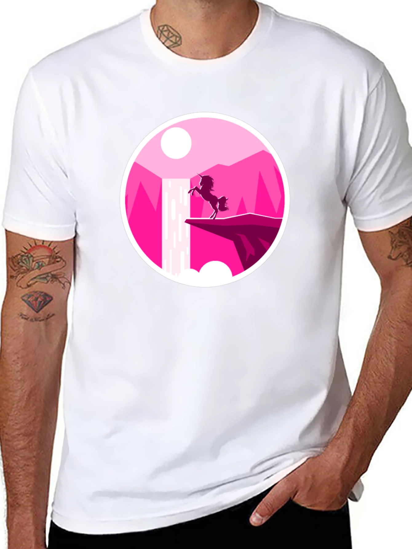 Unicorn Silhouette Graphic Tee - Black