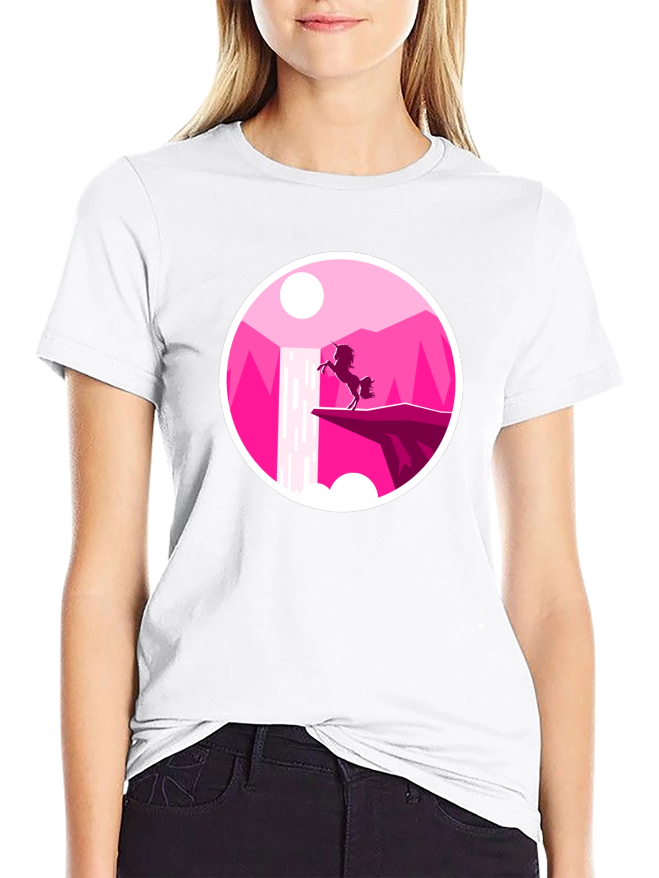 Unicorn Silhouette Graphic Tee - Black