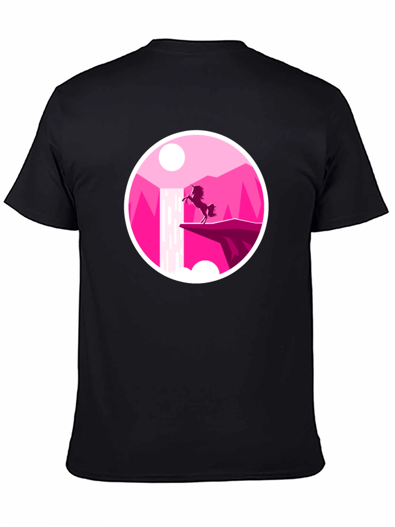 Unicorn Silhouette Graphic Tee - Black