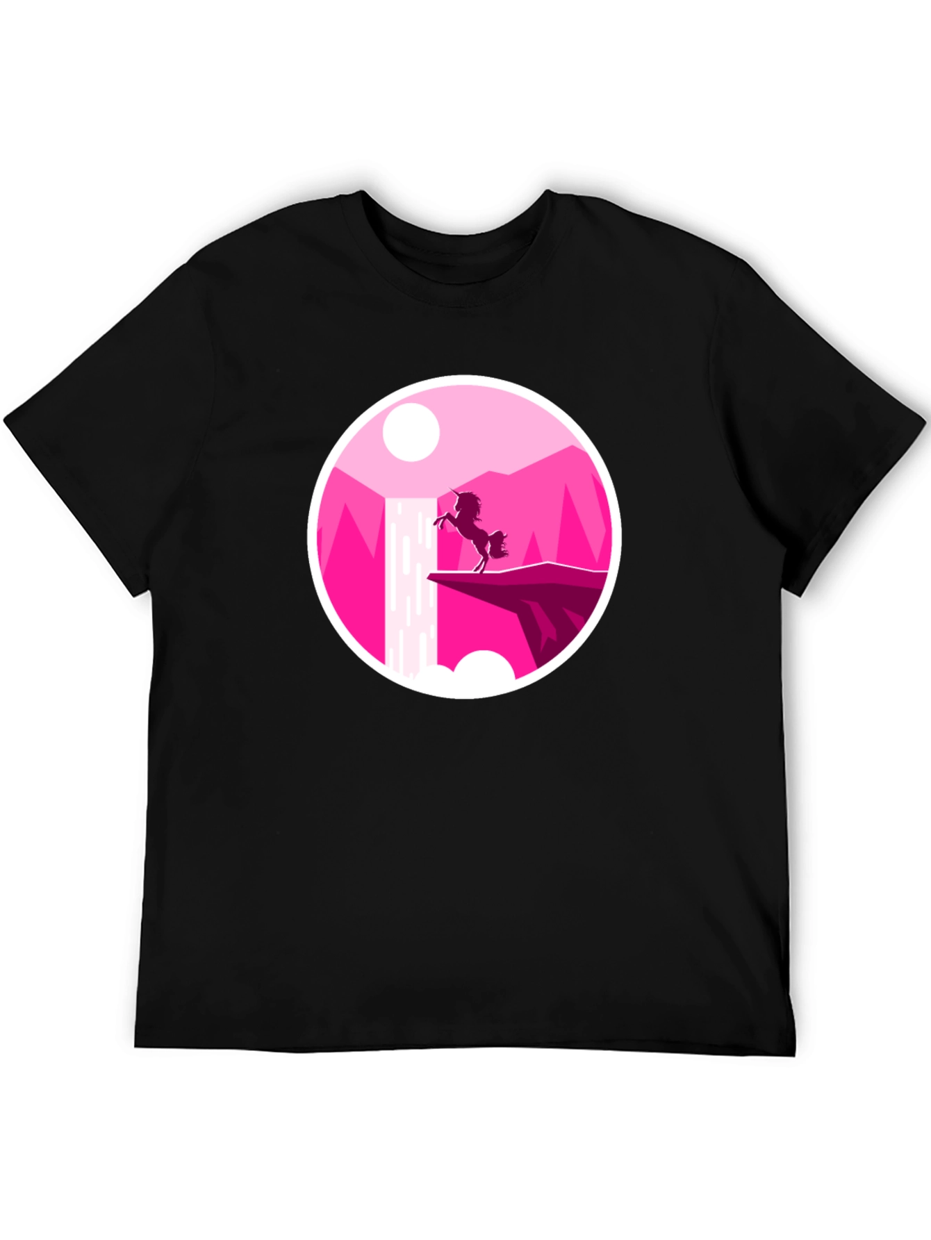Unicorn Silhouette Graphic Tee - Black