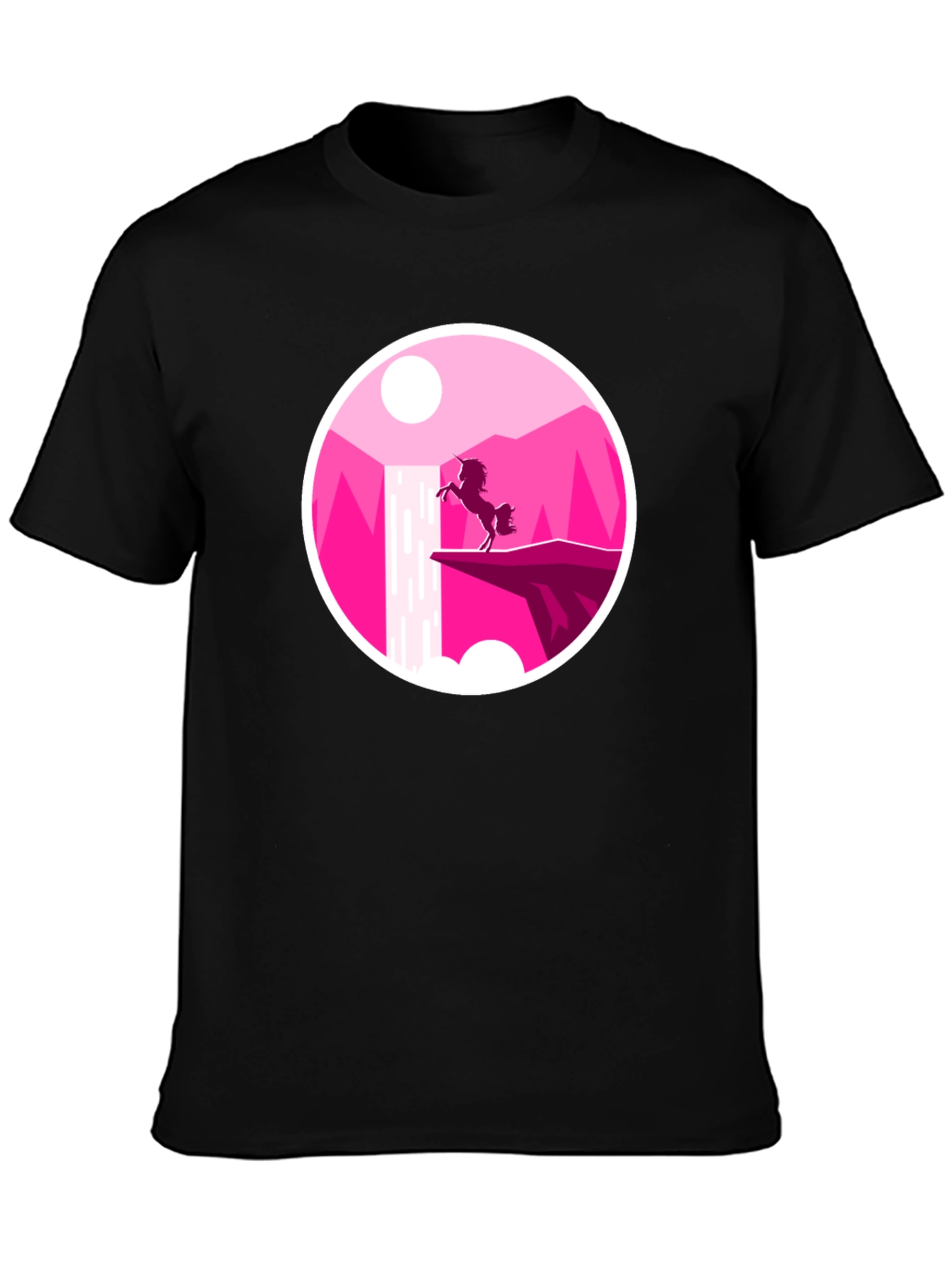 Unicorn Silhouette Graphic Tee - Black