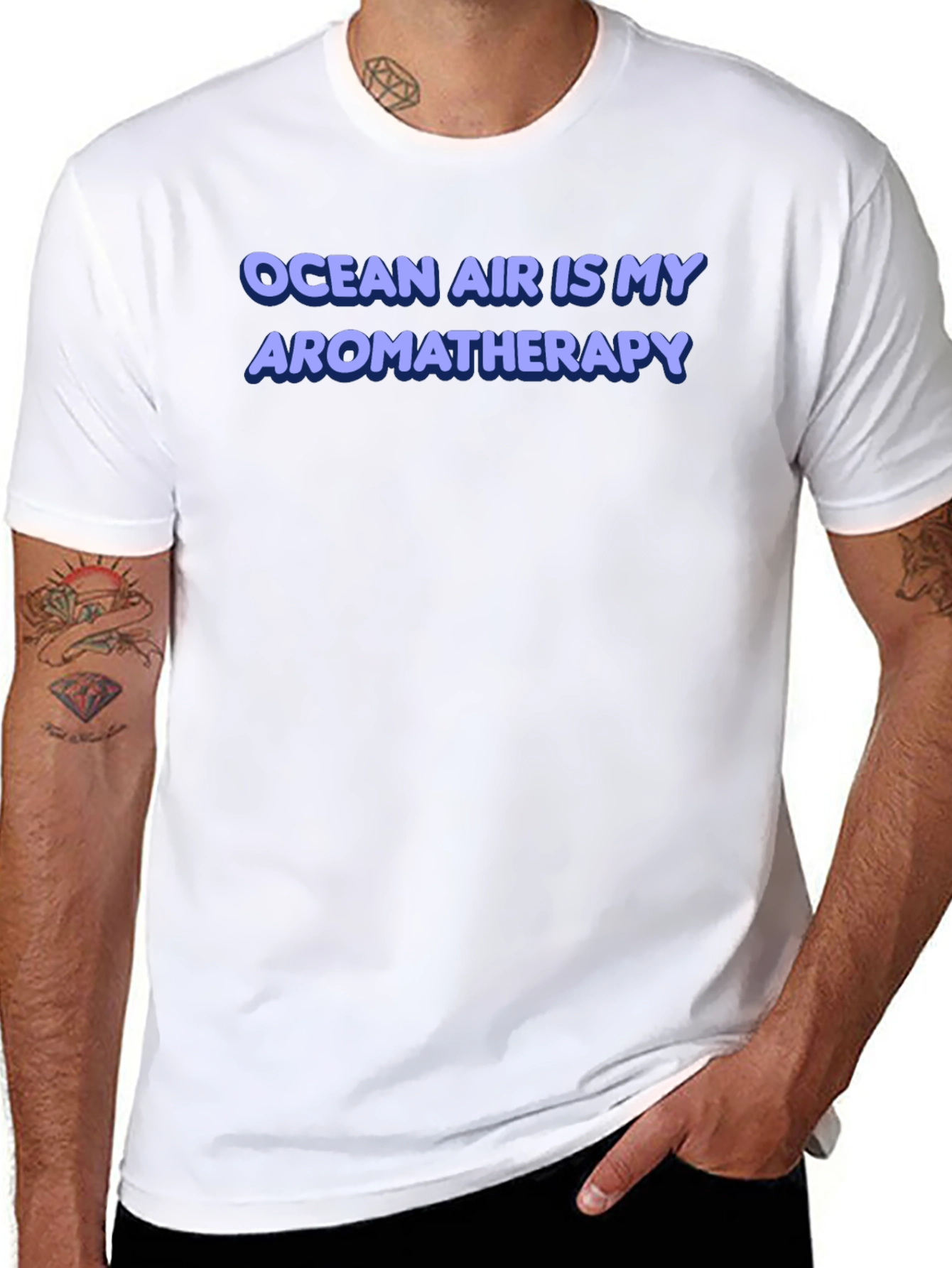 Ocean Air Aromatherapy T-Shirt - Black Cotton Tee