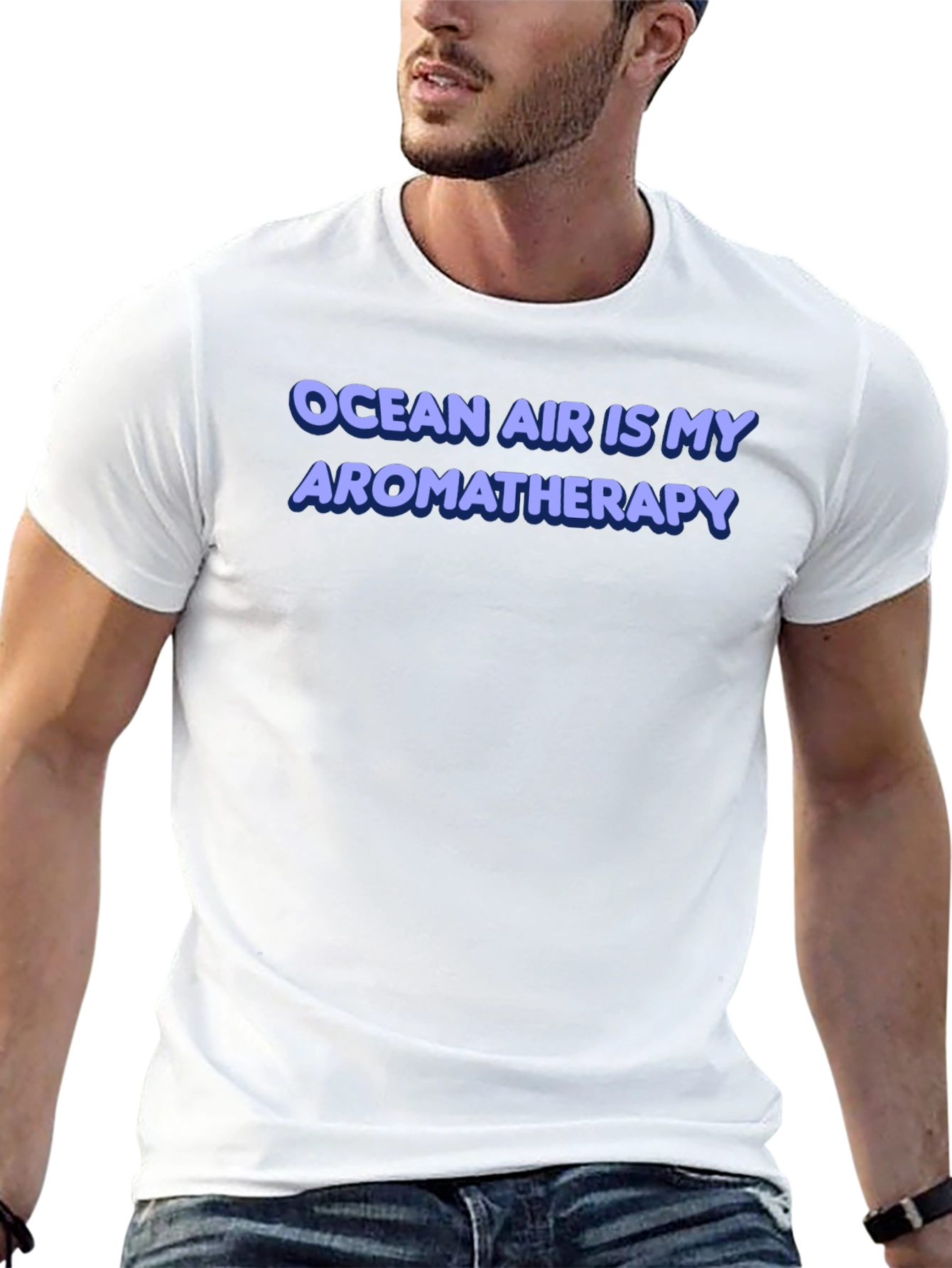 Ocean Air Aromatherapy T-Shirt - Black Cotton Tee