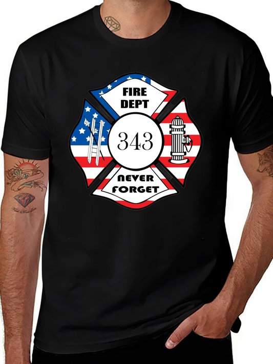 Fire Dept 343 Never Forget T-Shirt