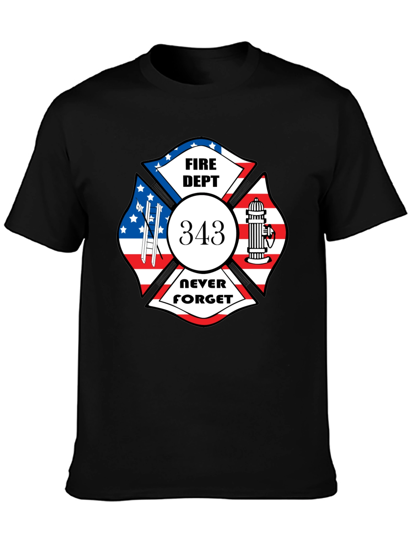 Fire Dept 343 Never Forget T-Shirt