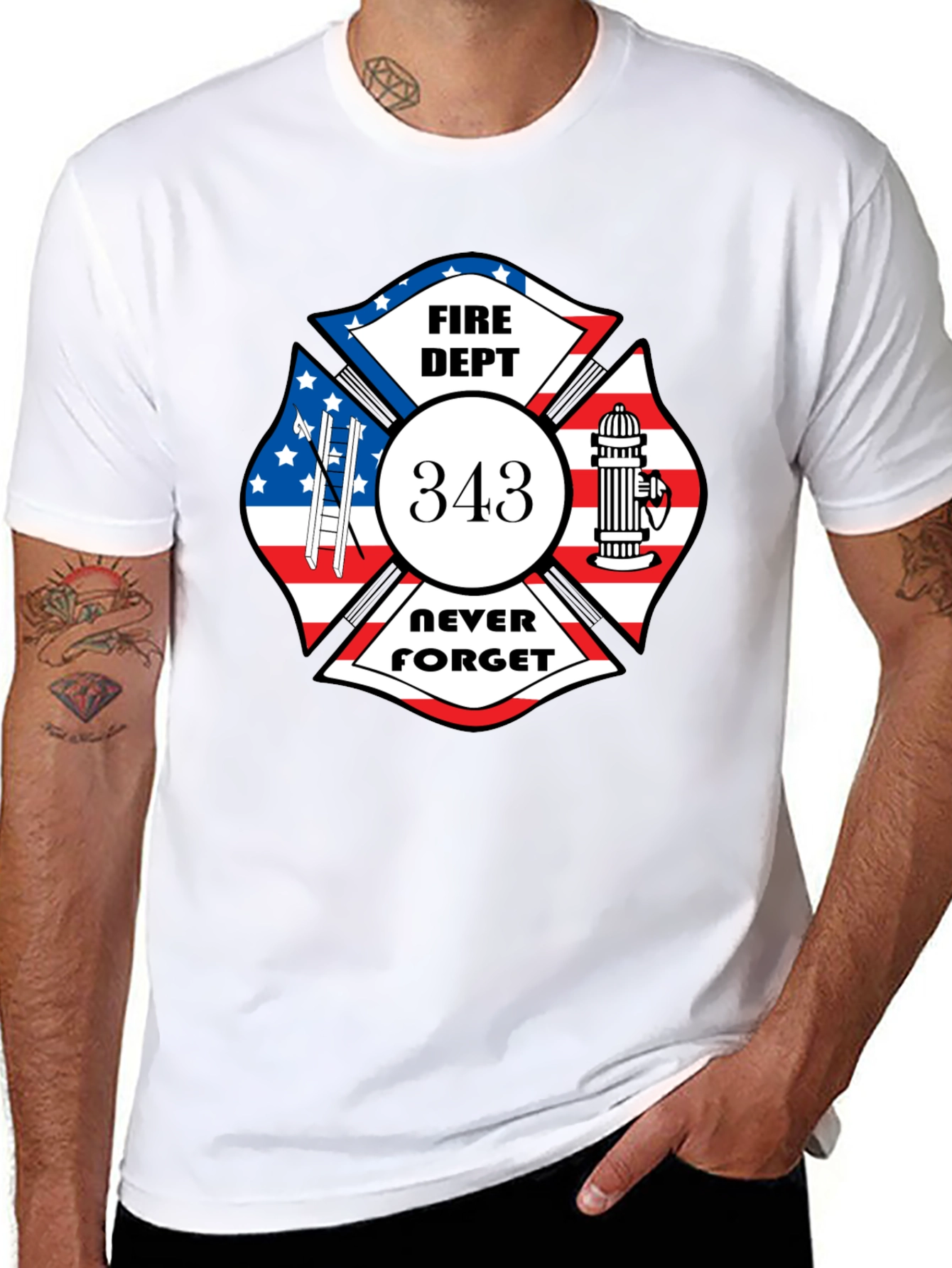 Fire Dept 343 Never Forget T-Shirt