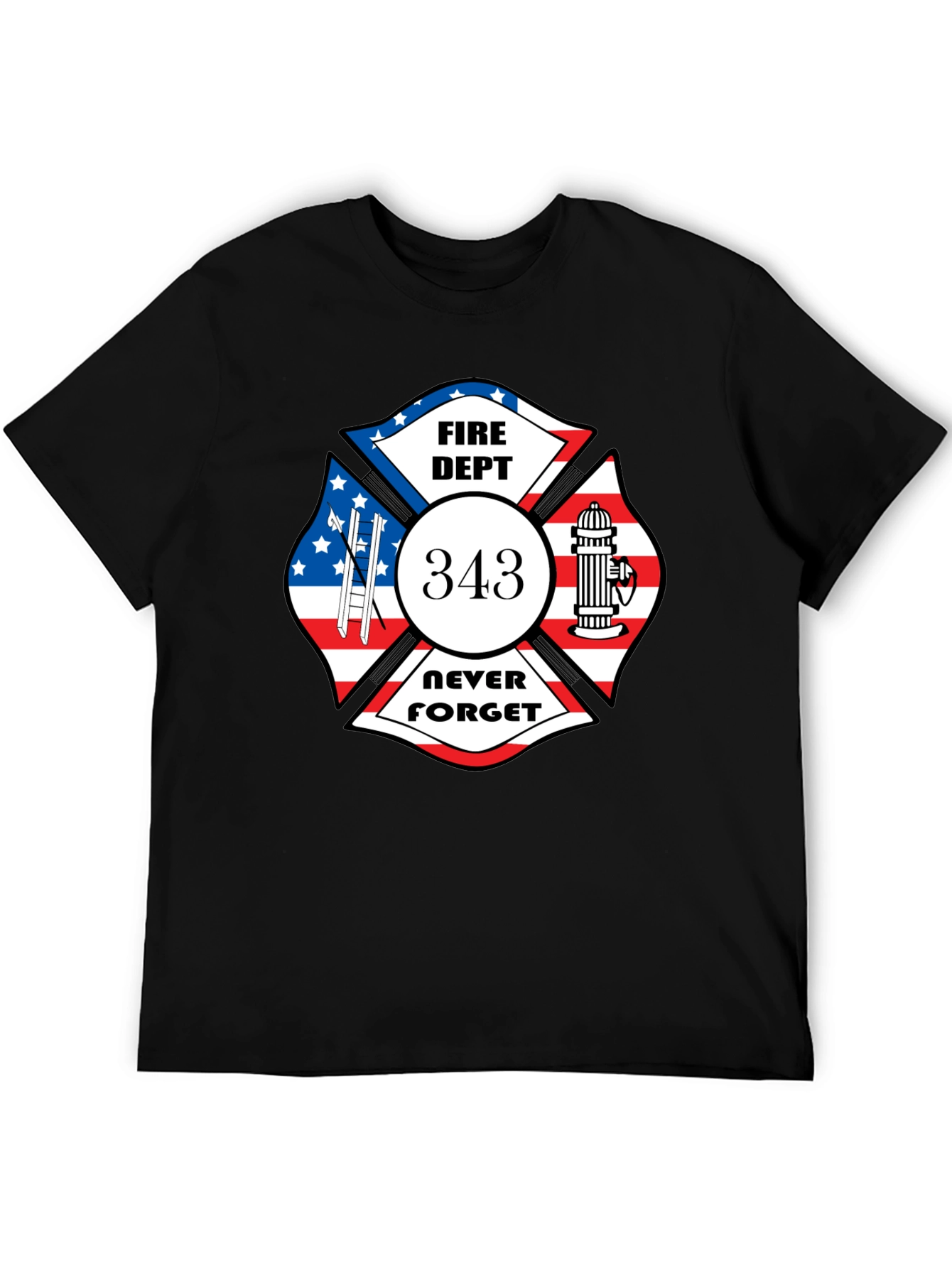 Fire Dept 343 Never Forget T-Shirt