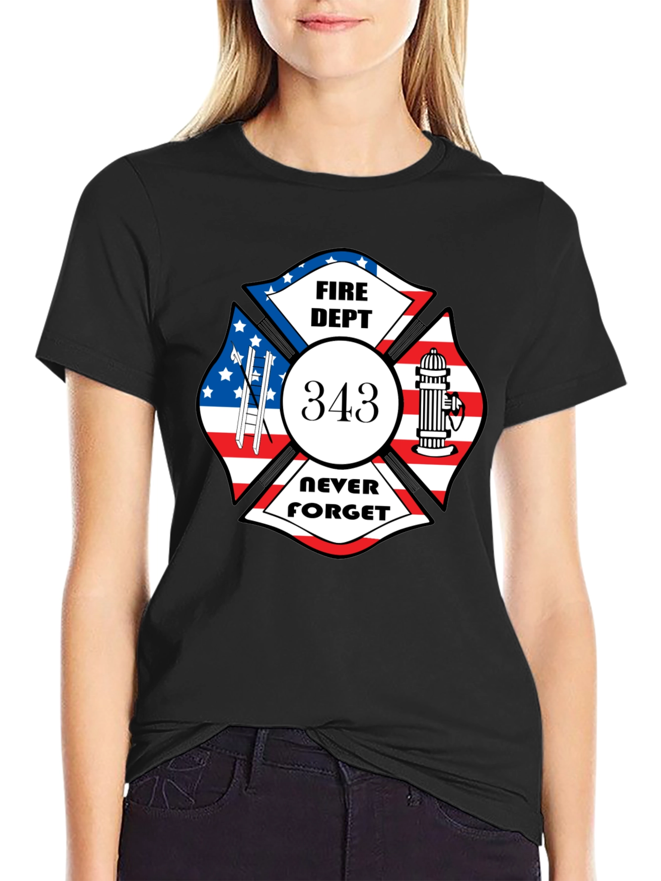 Fire Dept 343 Never Forget T-Shirt