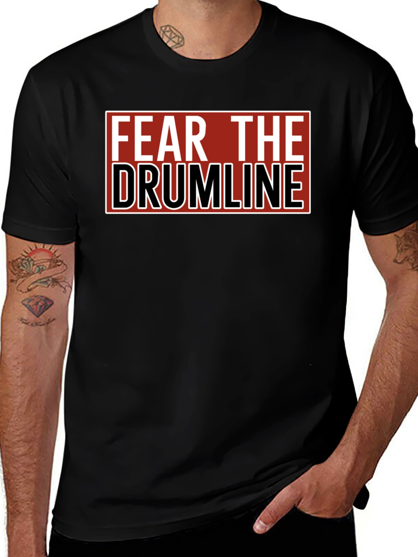 Fear The Drumline Black Graphic T-Shirt