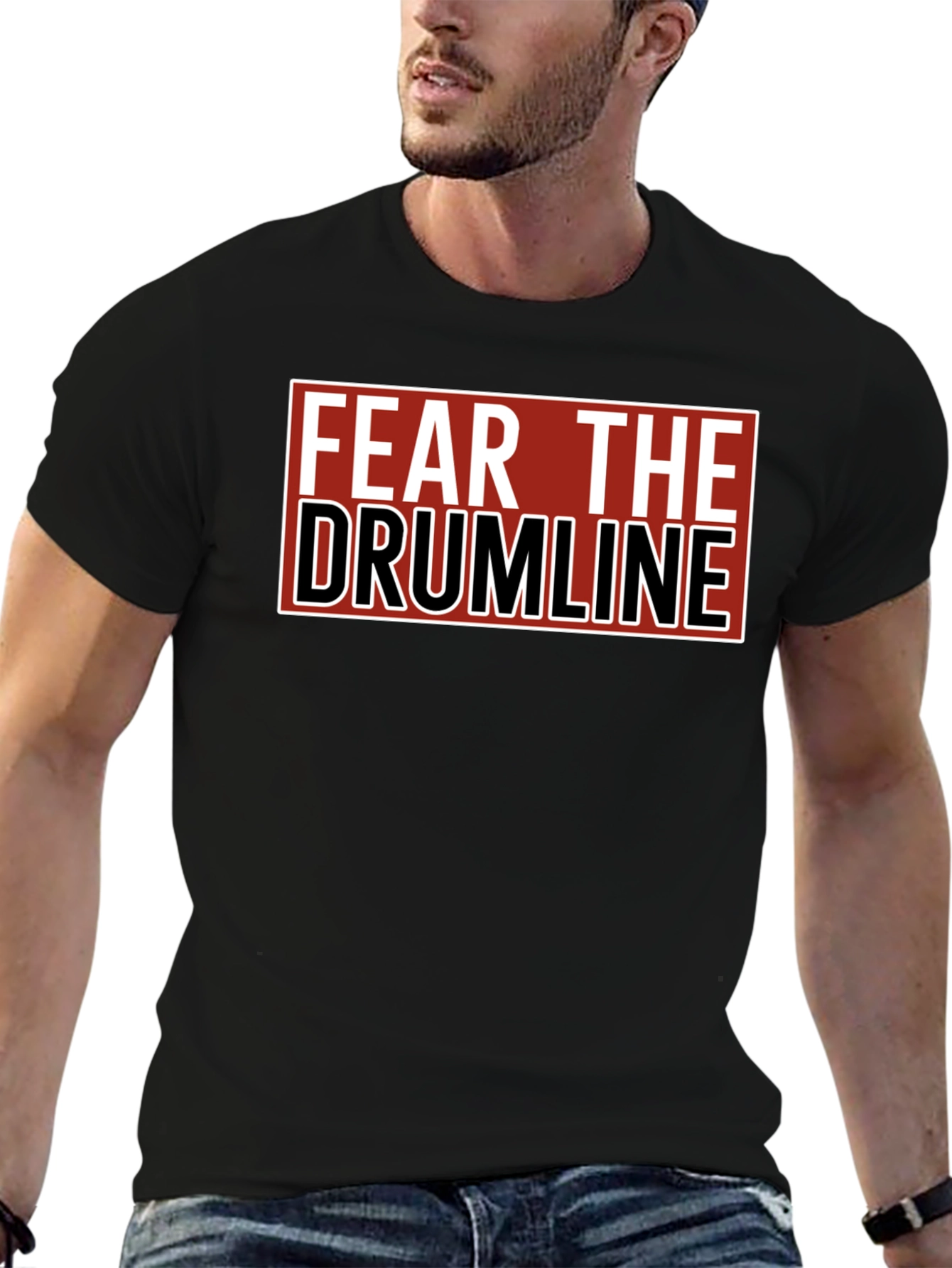 Fear The Drumline Black Graphic T-Shirt