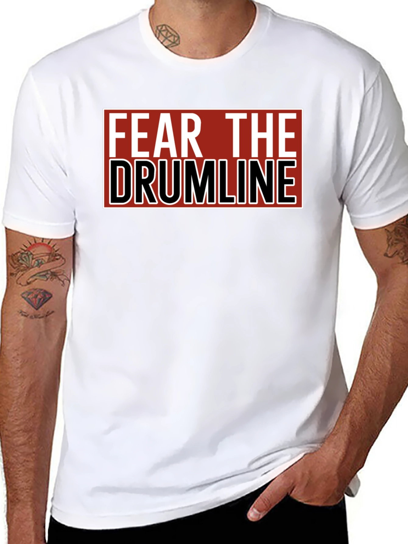 Fear The Drumline Black Graphic T-Shirt