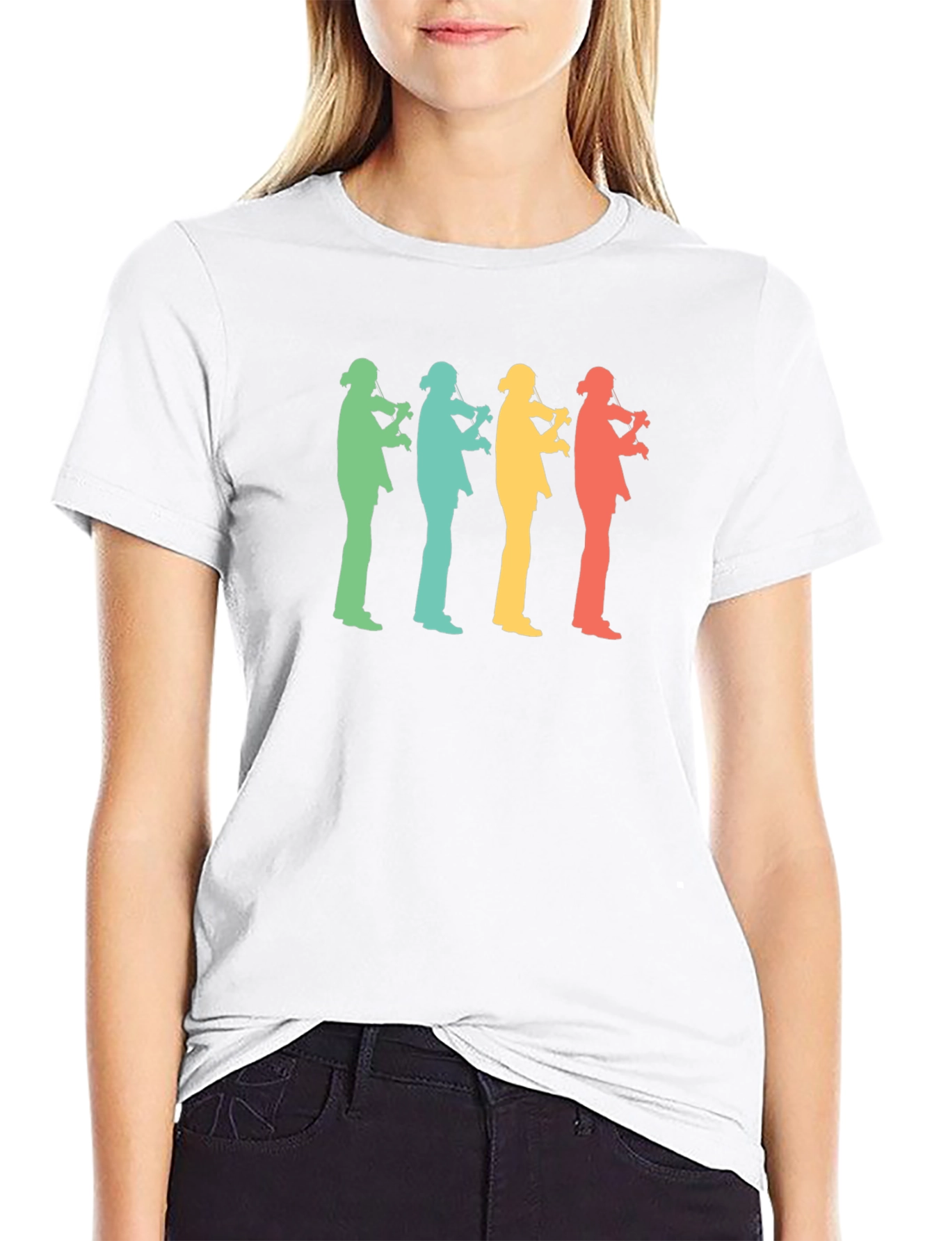 Retro Musician T-Shirt - Black Cotton Blend
