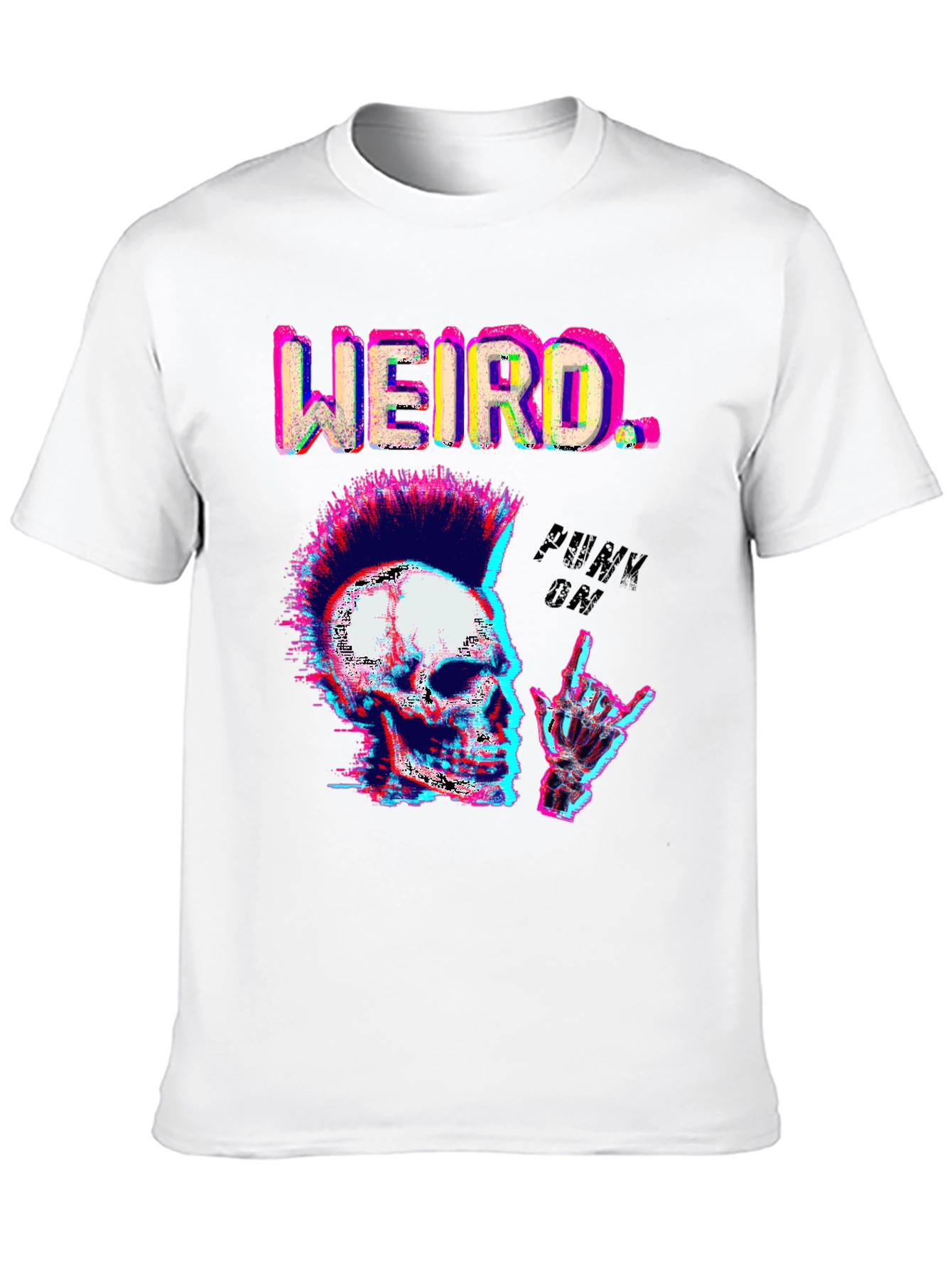 Weird Punk Skull Graphic Tee