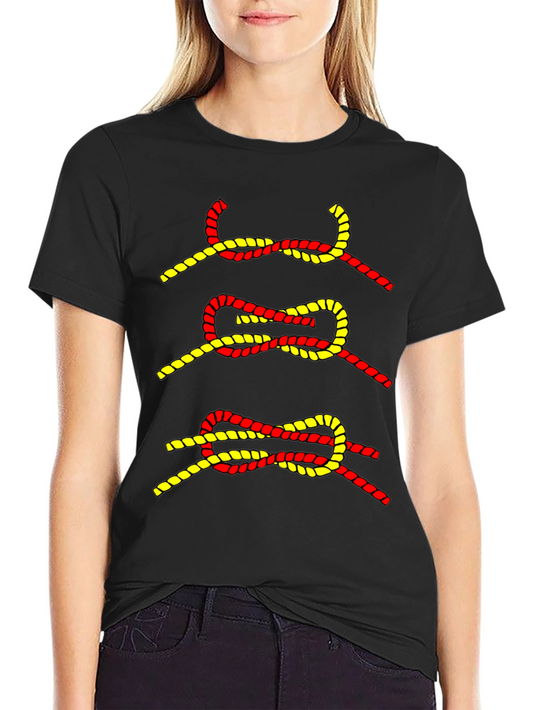 Knot Graphic Tee - Black Cotton Blend T-Shirt