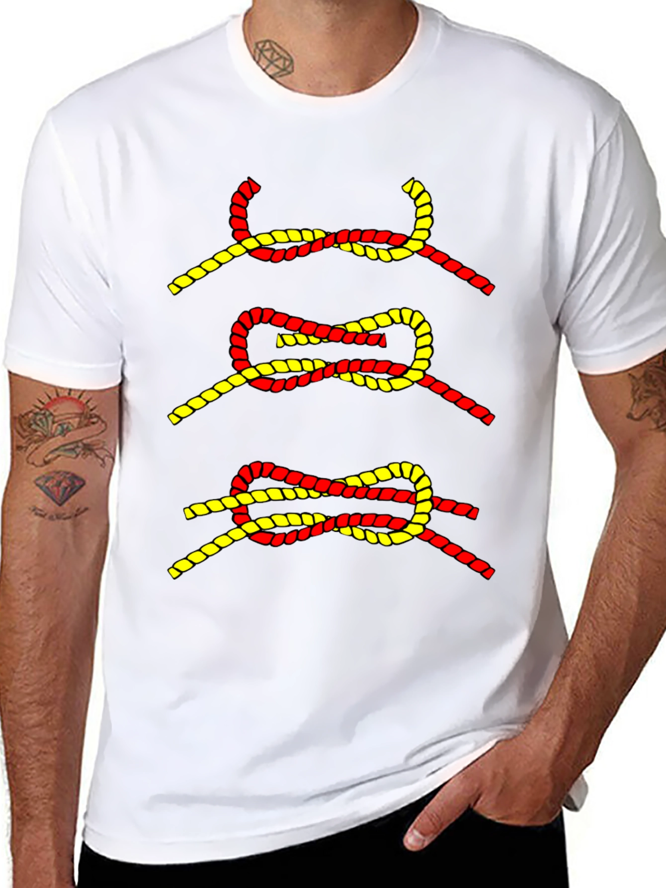 Knot Graphic Tee - Black Cotton Blend T-Shirt