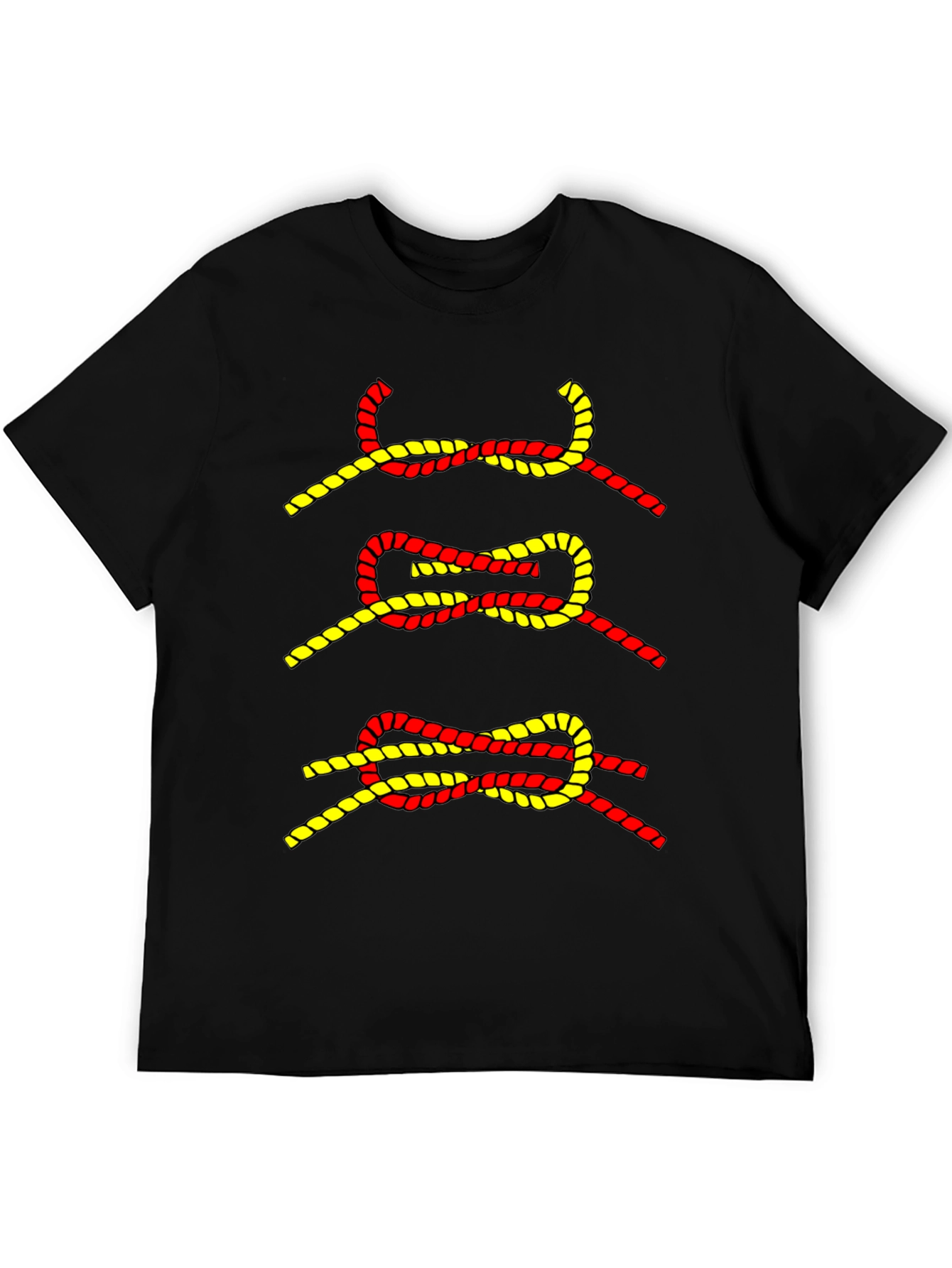 Knot Graphic Tee - Black Cotton Blend T-Shirt