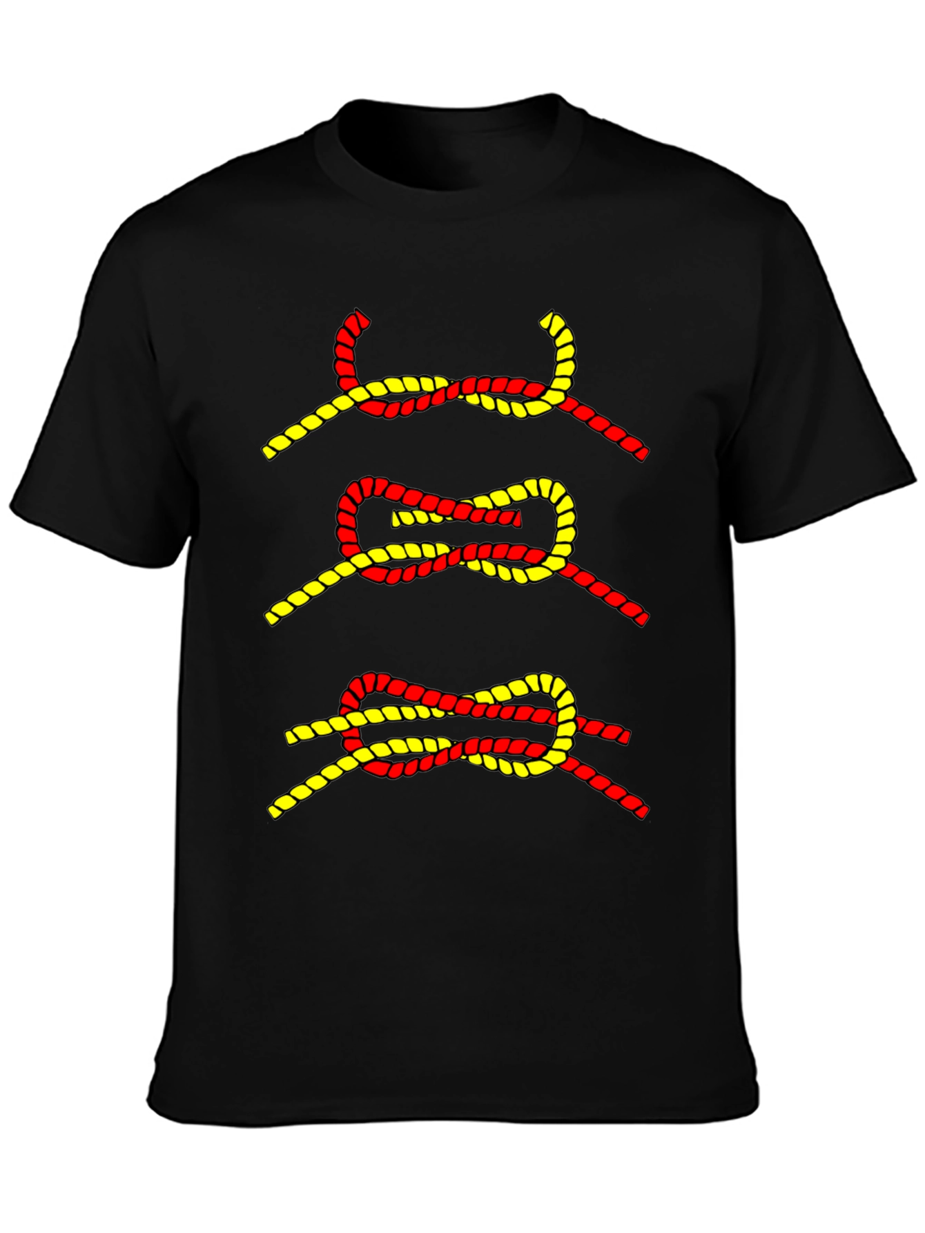 Knot Graphic Tee - Black Cotton Blend T-Shirt