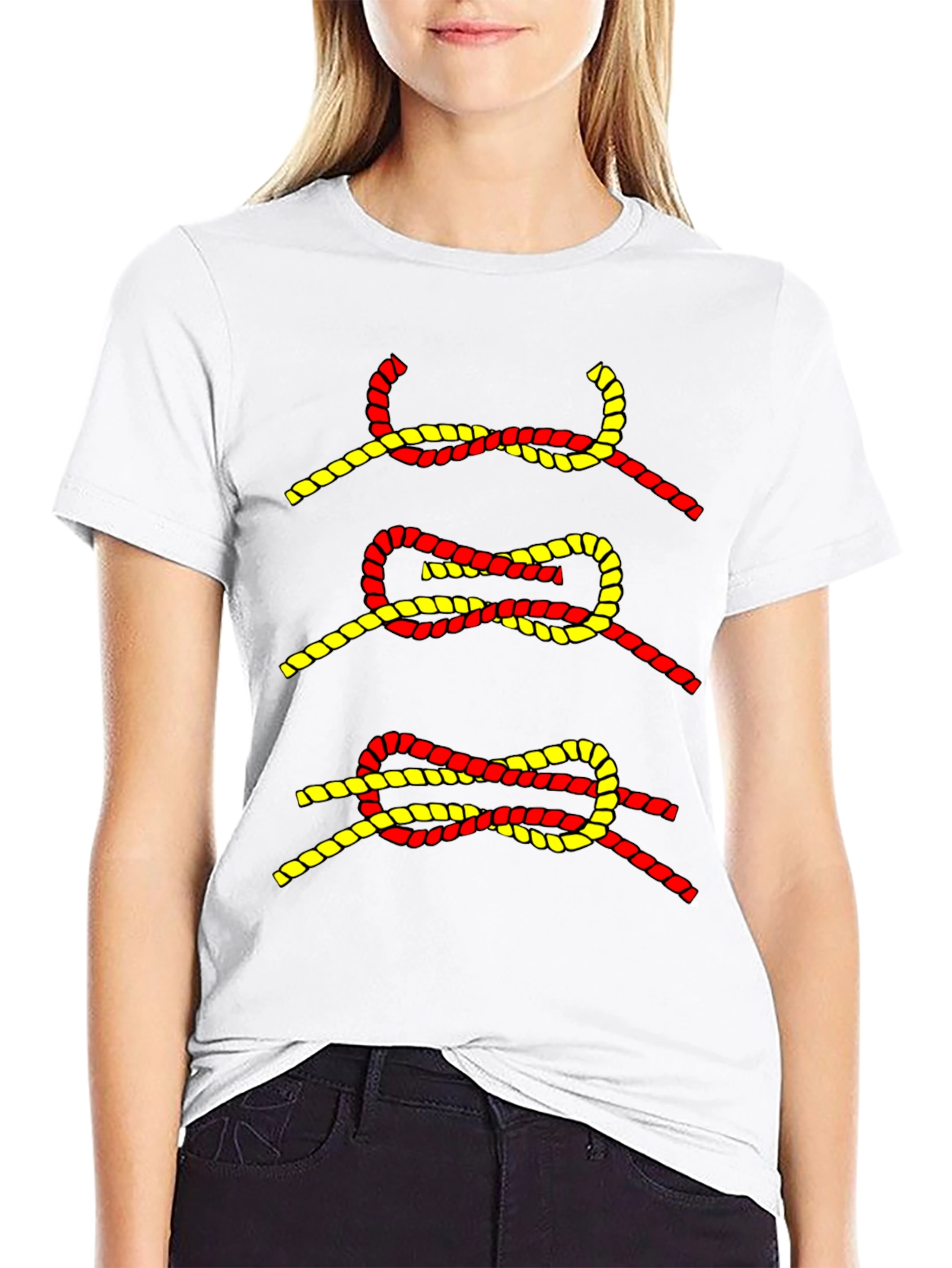 Knot Graphic Tee - Black Cotton Blend T-Shirt